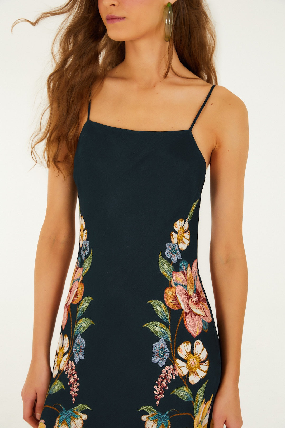 Maira Floral Dress Dark Blue