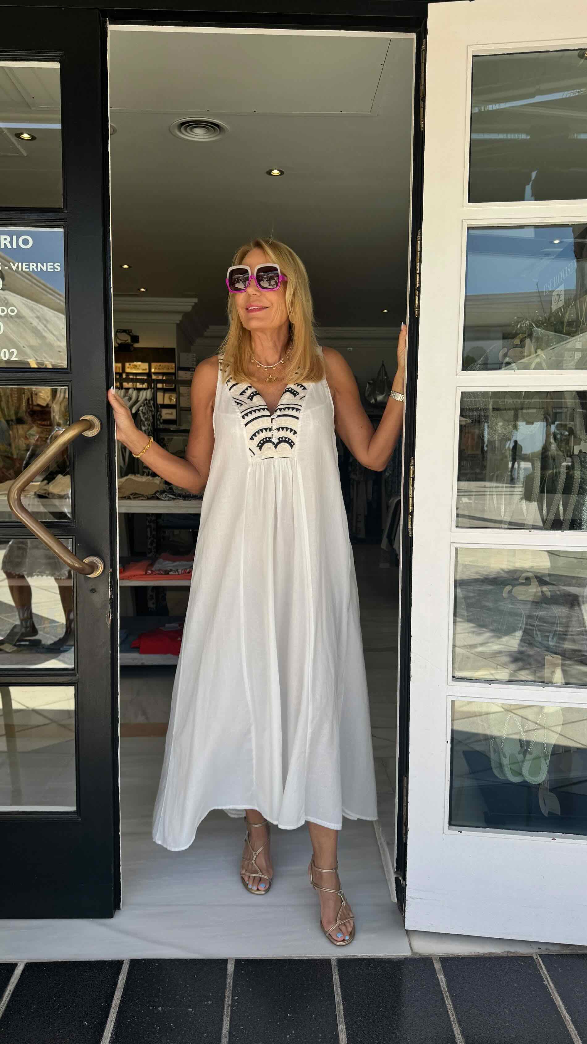 TRIANGLE LONG DRESS BW