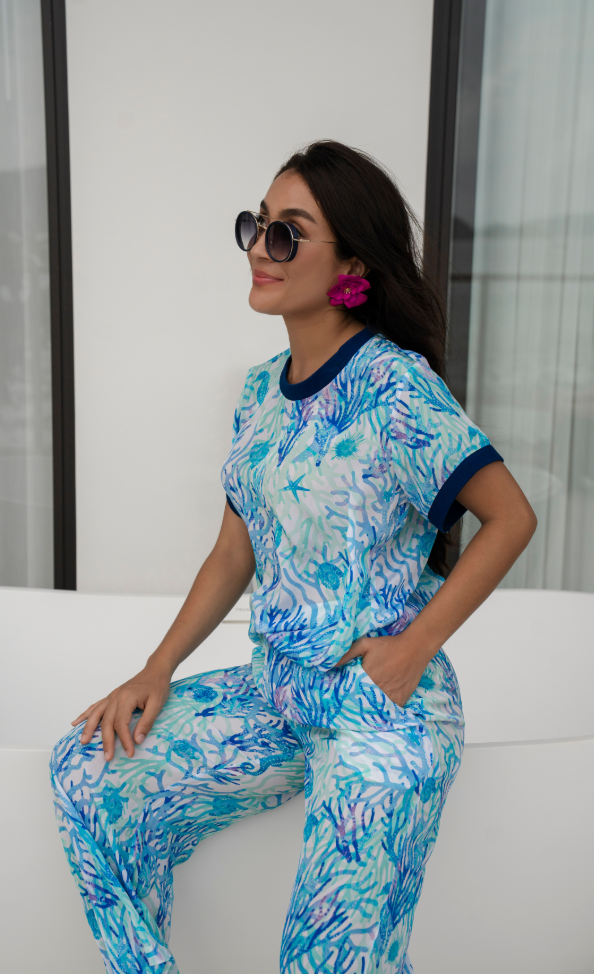 Coral Blue Maddy Top