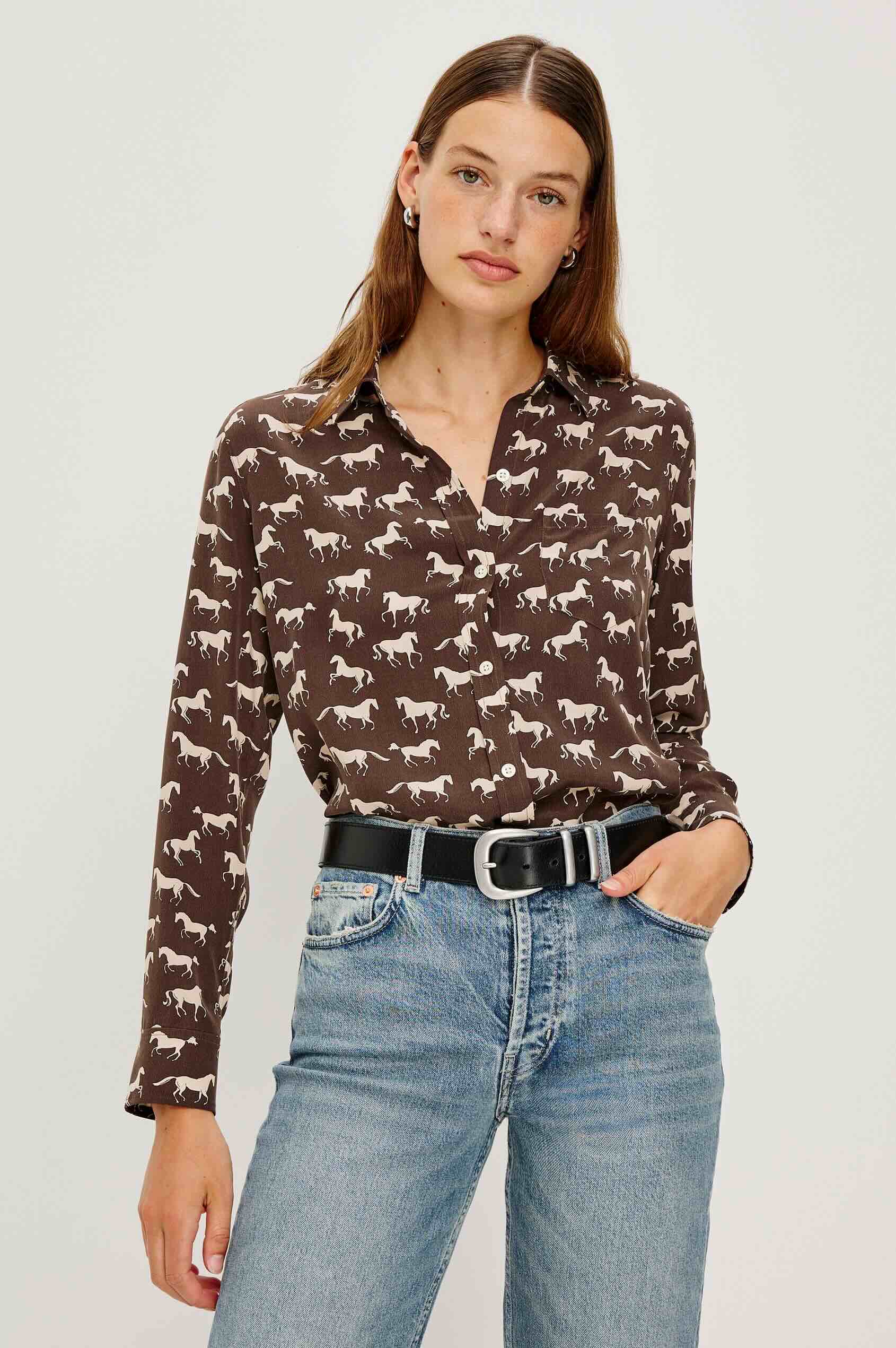 Kate Shirt Ivory Horses