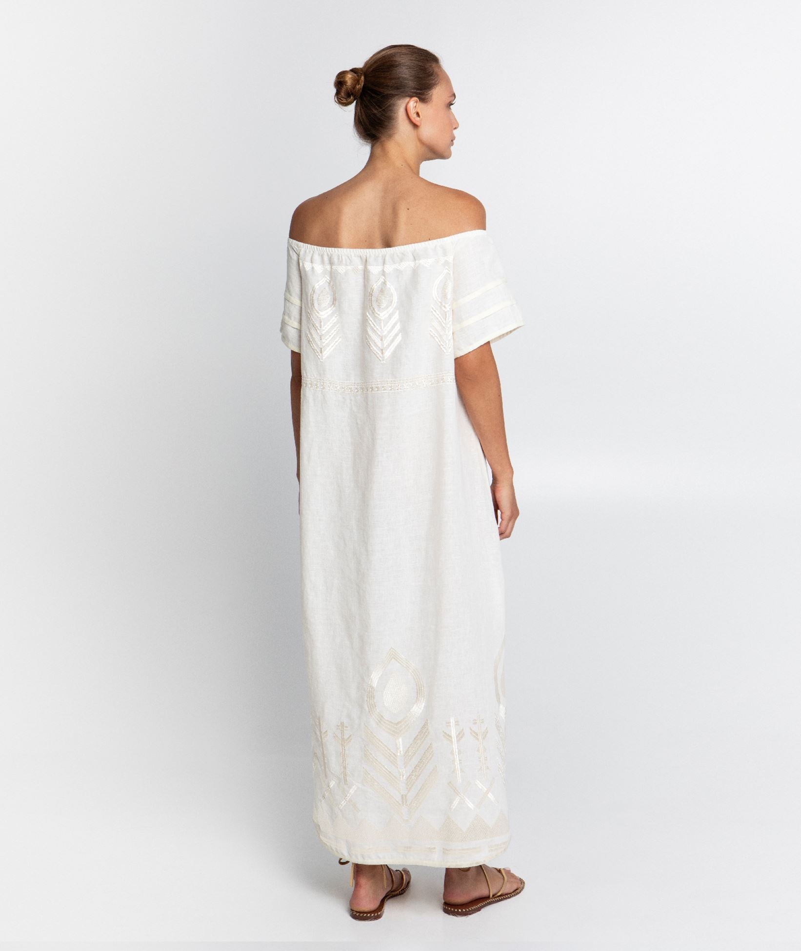 Feather Dress White Champagne