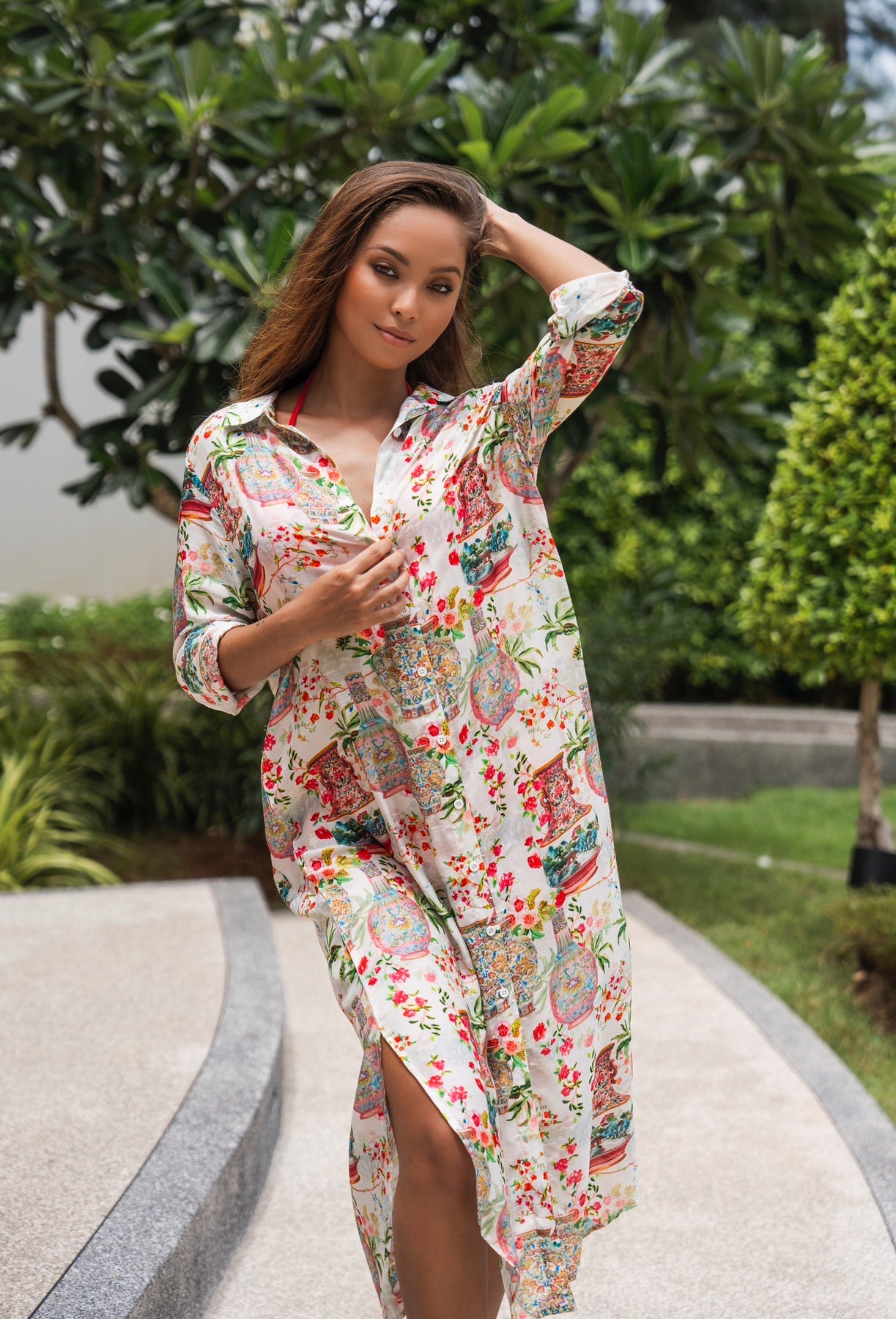White Pompeii Shirt Dress