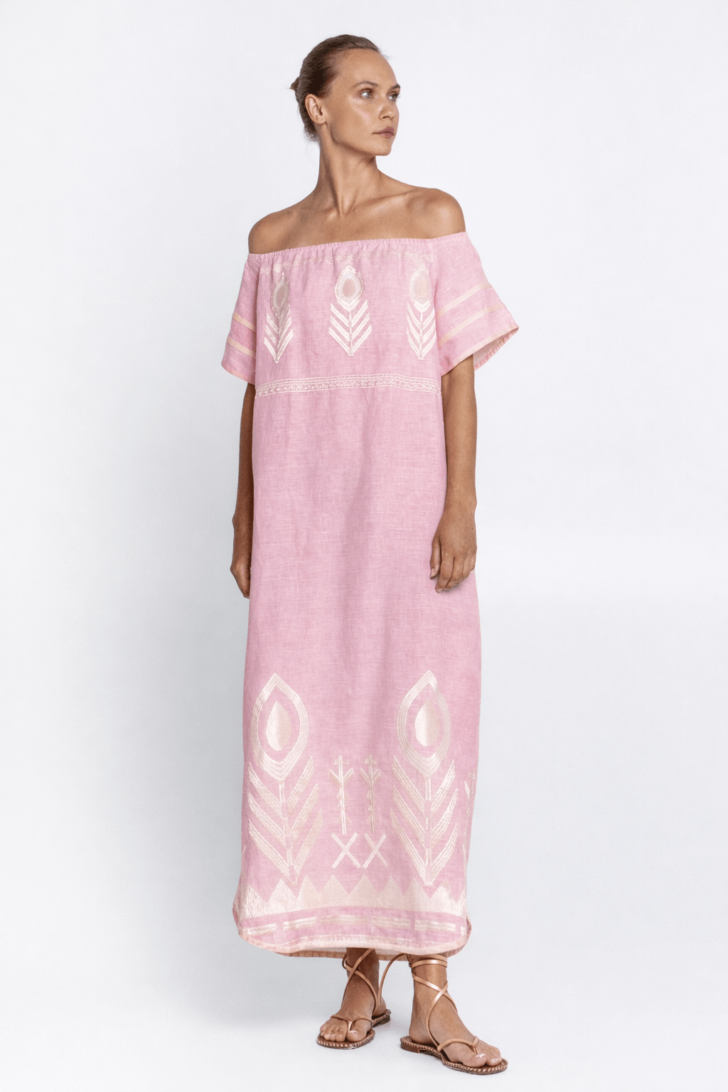 Feather Dress Pink Champagne