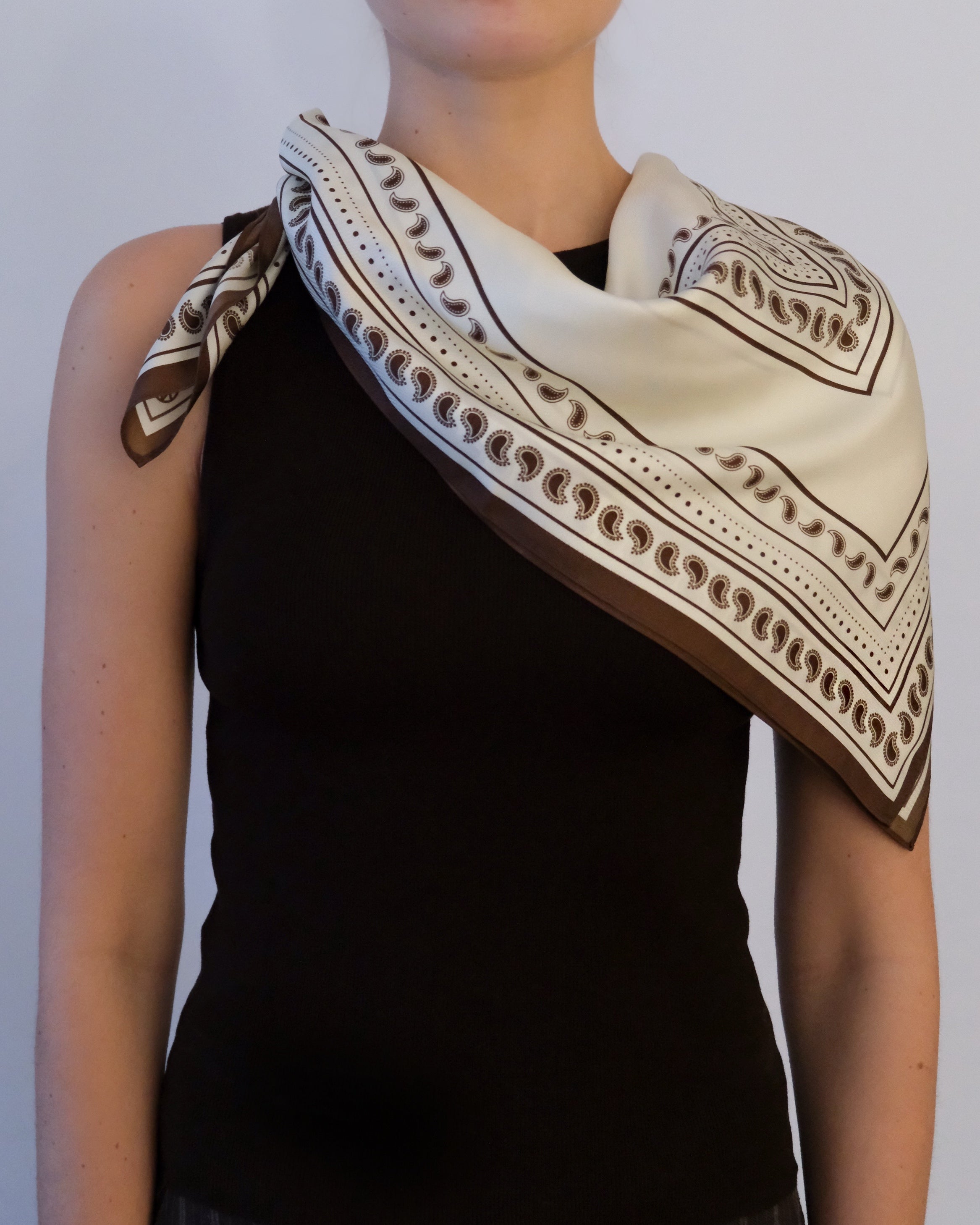 Paisley Scarf Cream Mocha Mousse