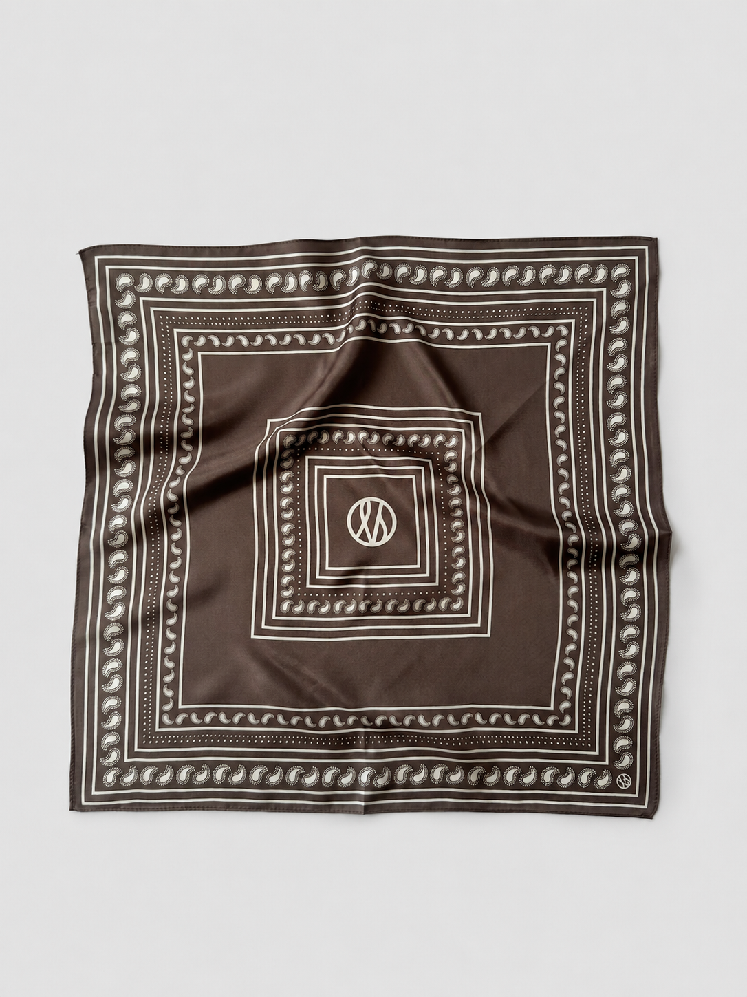 Paisley Scarf Taupe White | 50 cm