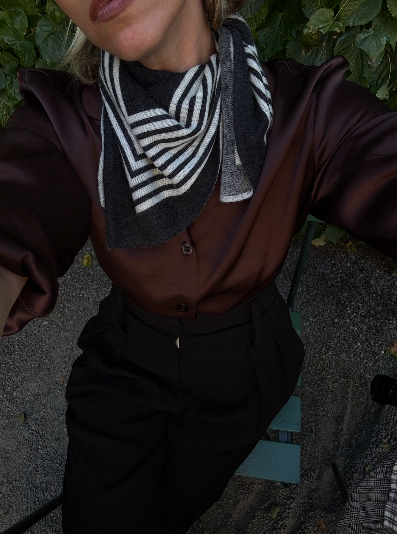 Cashmere Striped Scarf Black | 65cm