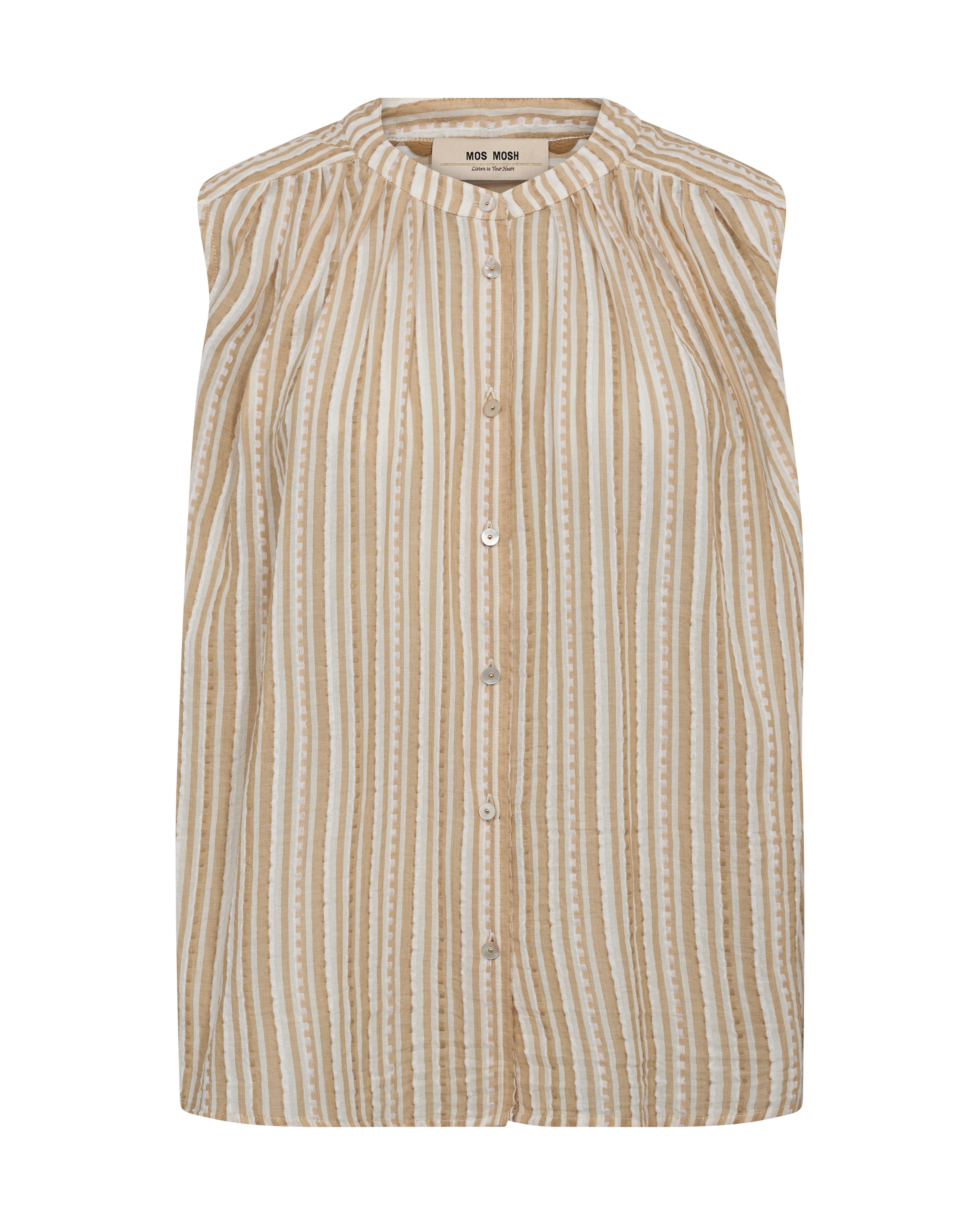 MMAmelia Stripe SL Blouse Sesame