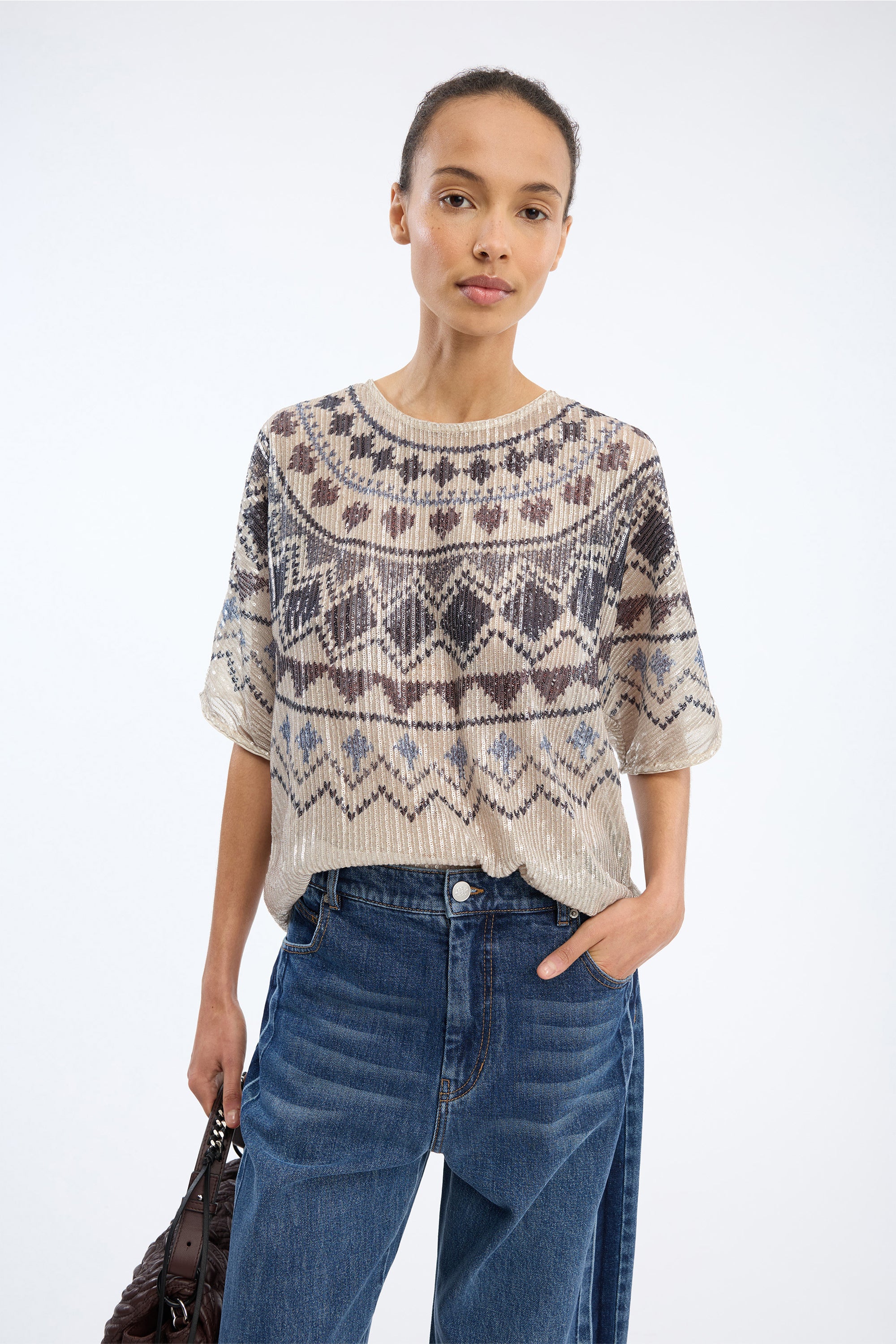 Vunny Top Print Camel