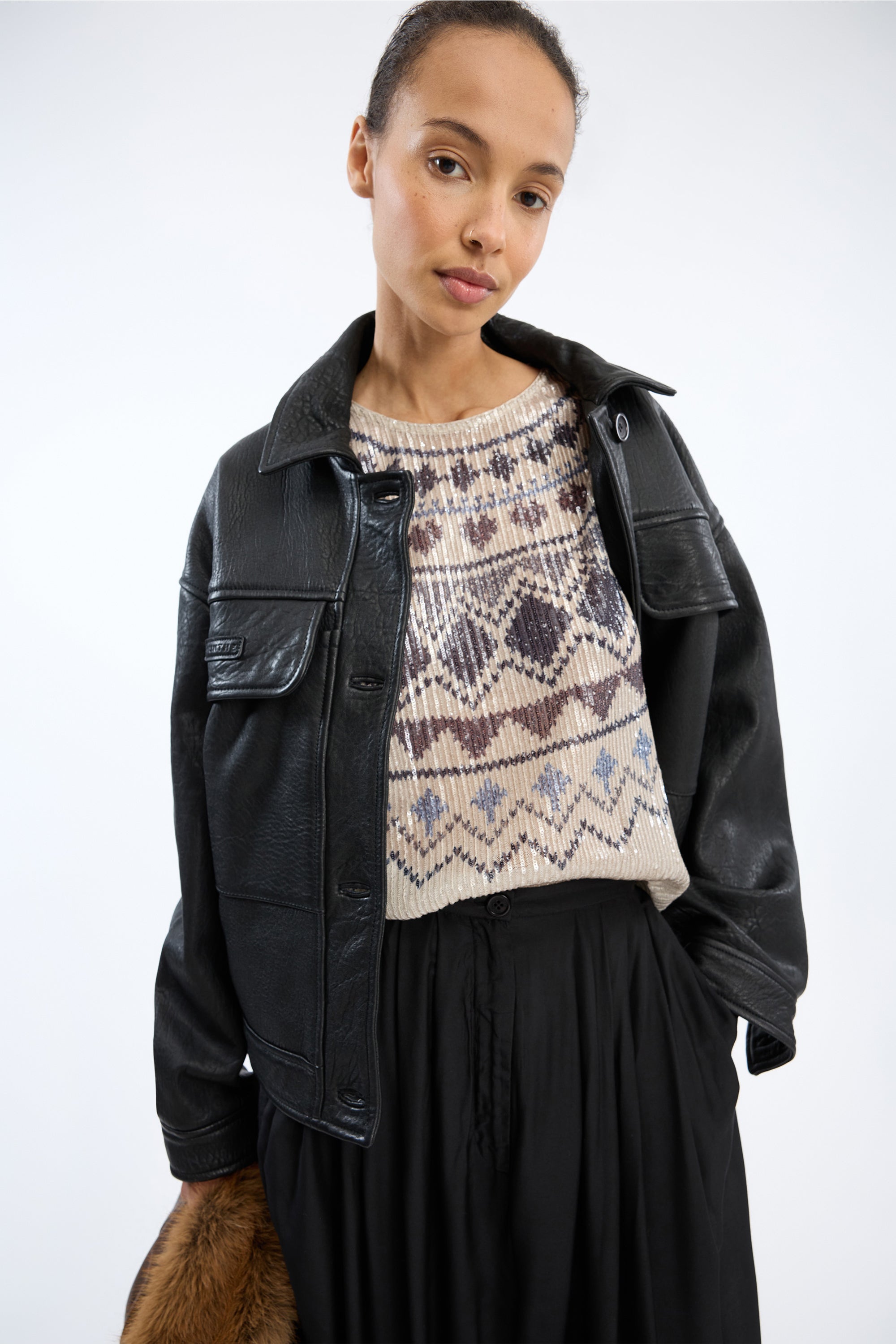 Vunny Top Print Camel