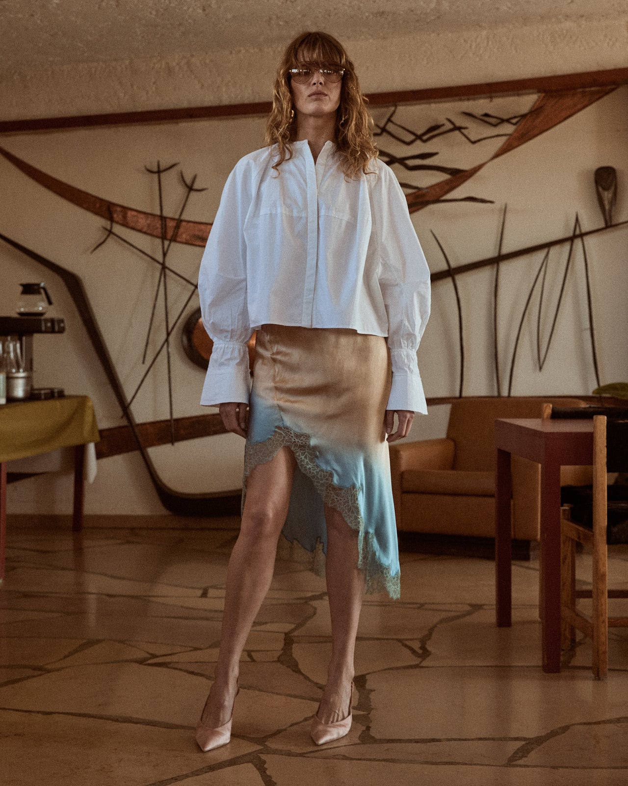 Eranu Skirt Blue Beige