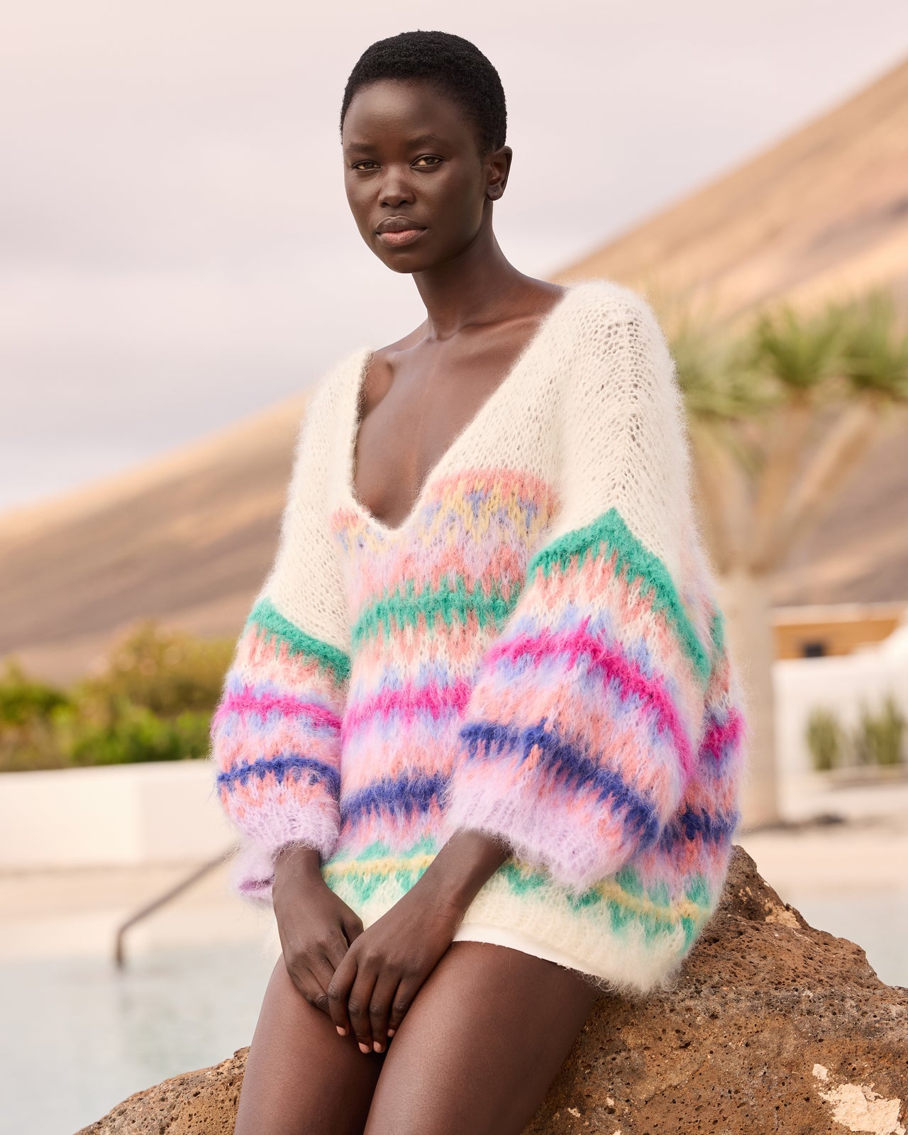 mes demoiselles...  パステル　ハンドメイドニット Floki Ivory Sweater | Mes Demoiselles – Mes Demoiselles Paris