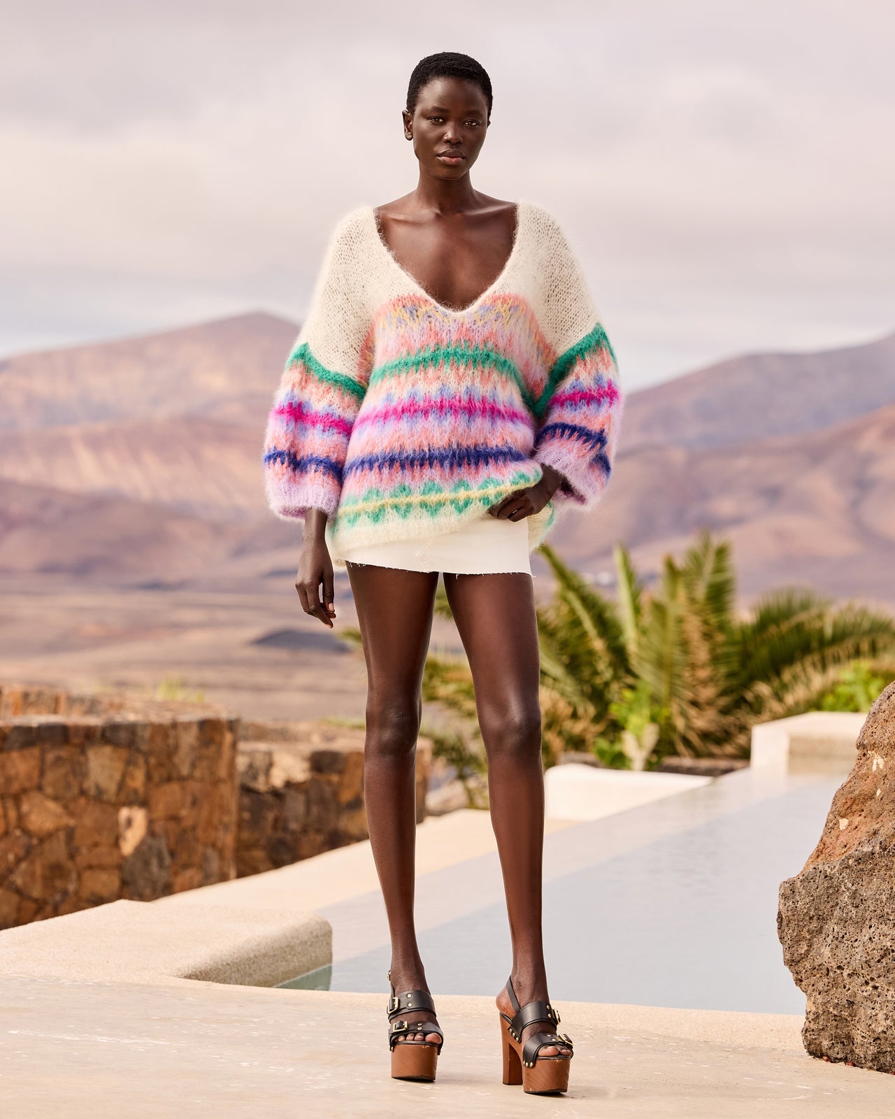 mes demoiselles...  パステル　ハンドメイドニット Mes Demoiselles Flori Sweater Multicolor - Gunnel's Fashion Marbella