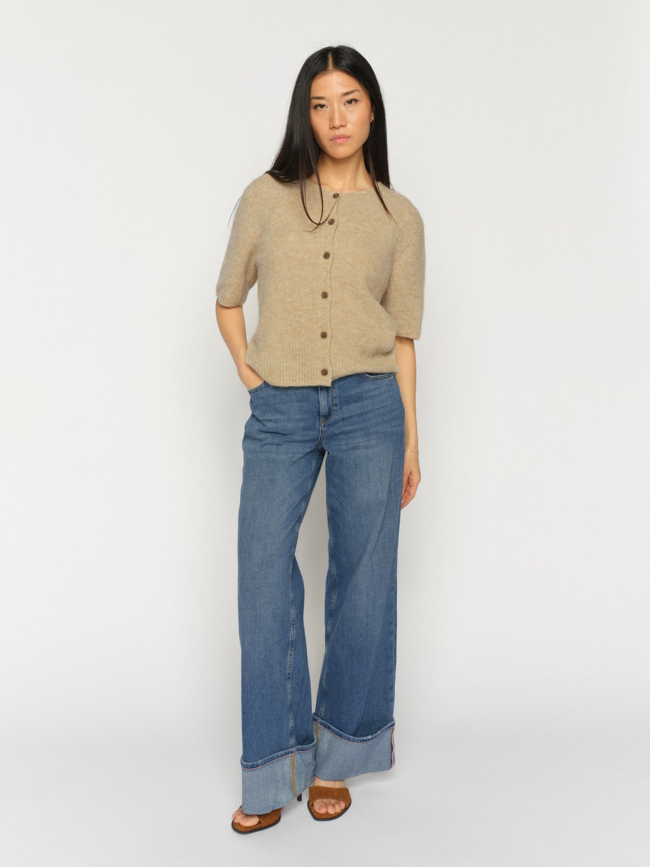 MMDara Turn-up Jeans Mid Blue