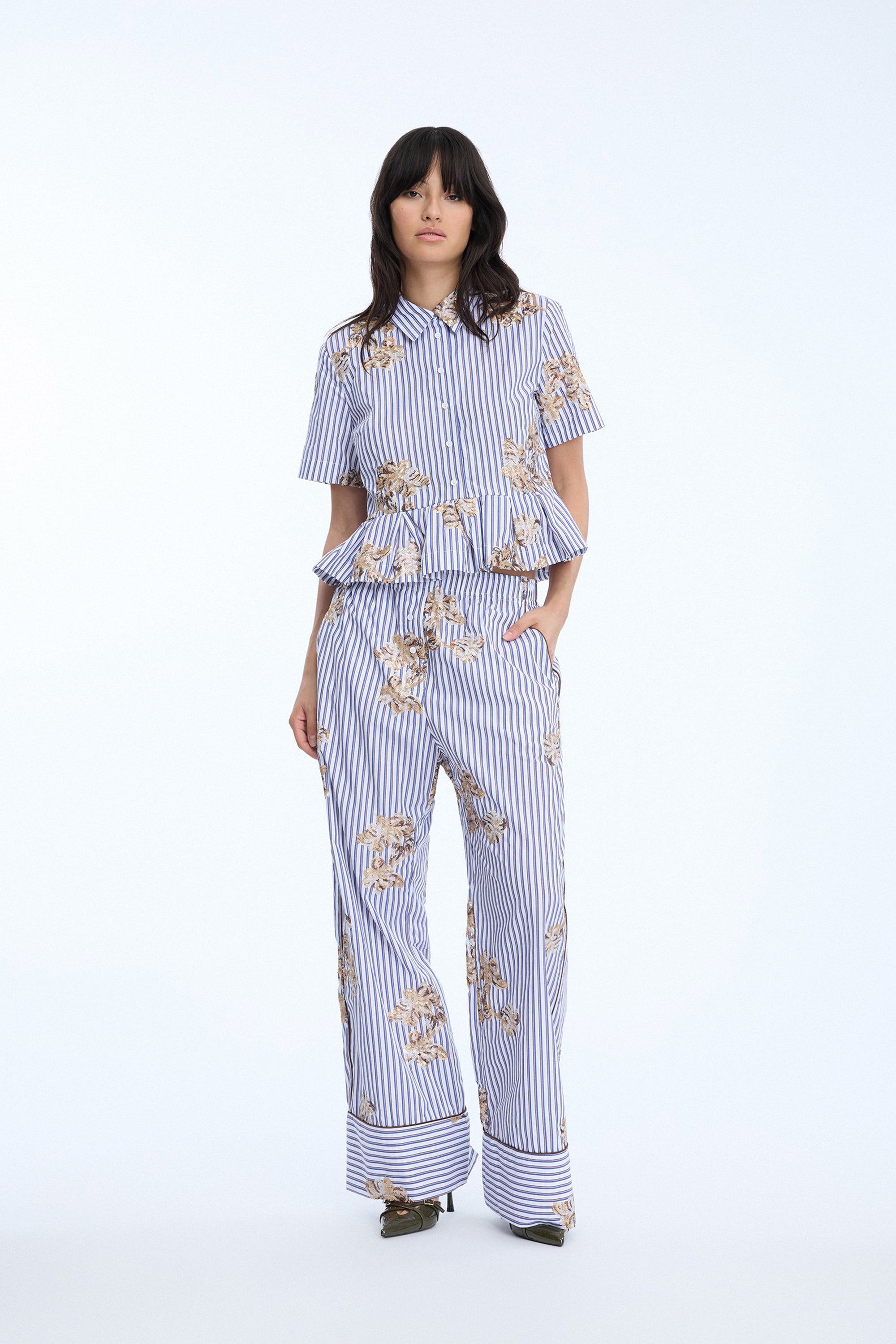 Nuriana Top Stripe White
