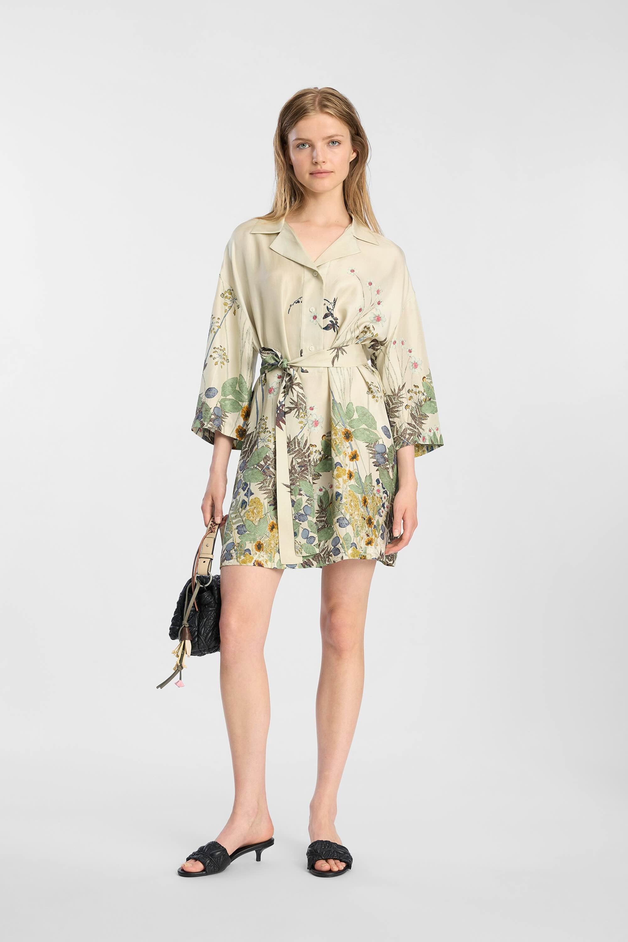 Ratana Dress Print Creme