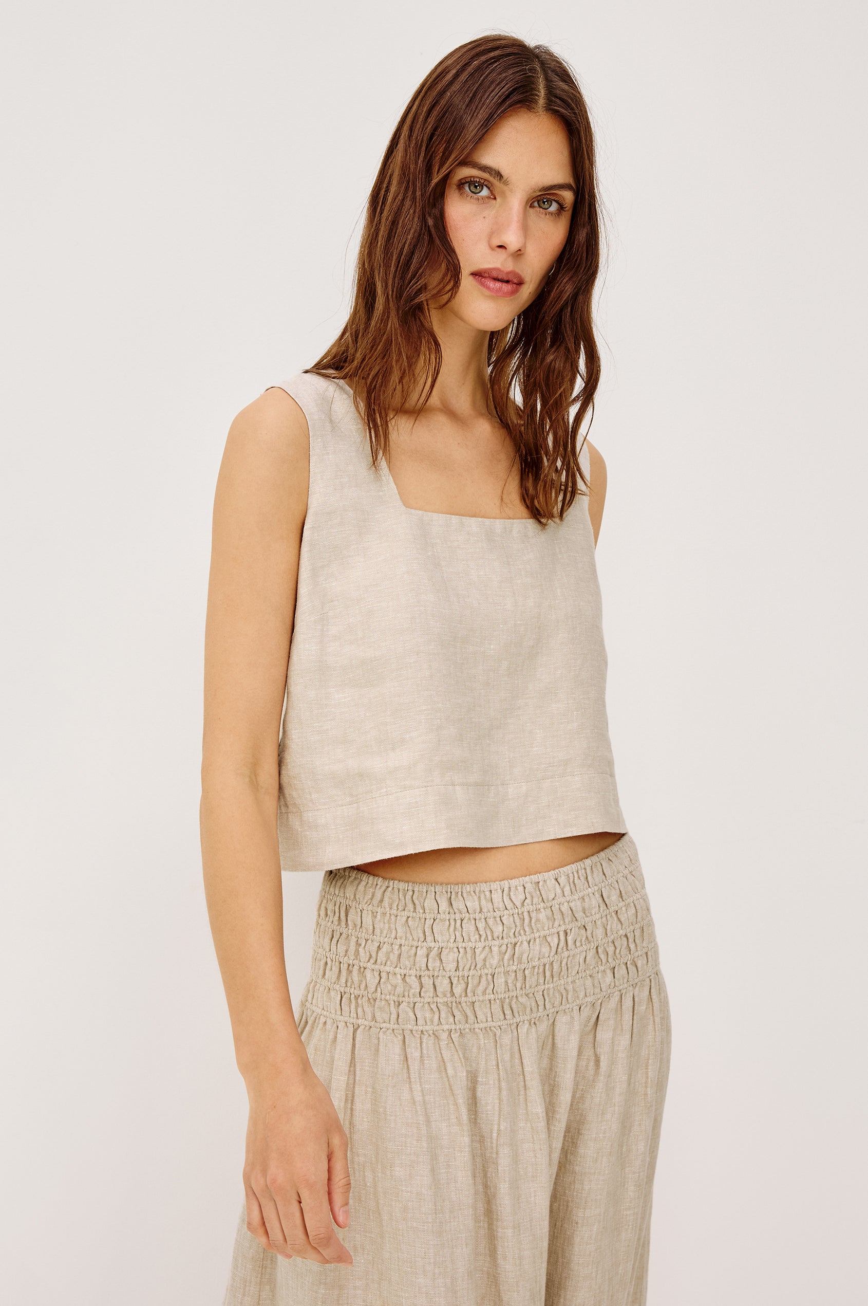 Akira Top Heathered Flax