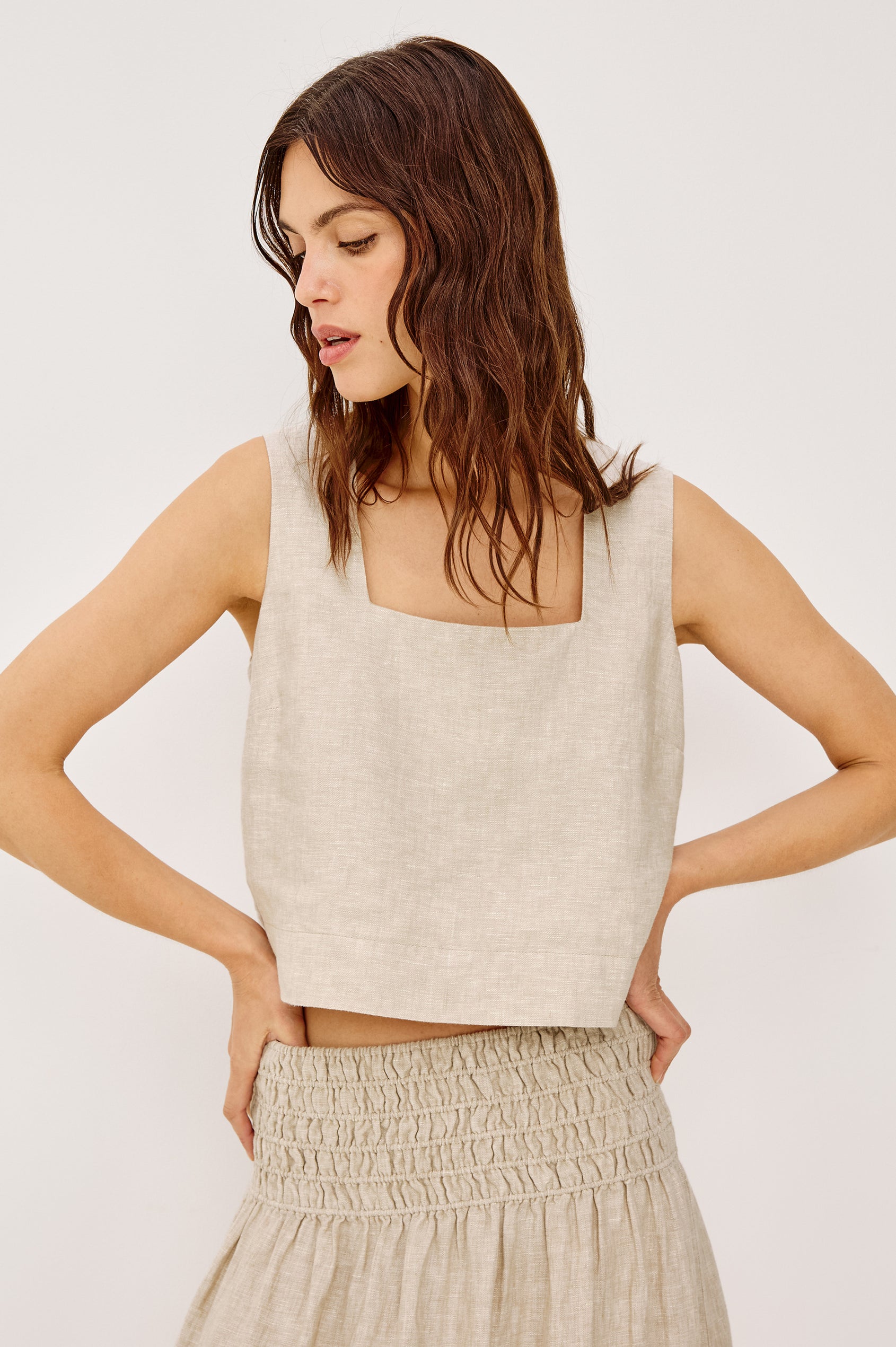 Akira Top Heathered Flax
