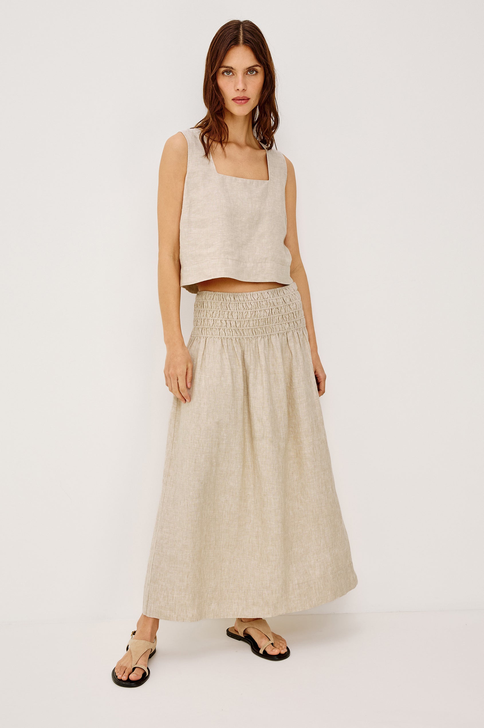 Alessa Skirt Heathered Flax