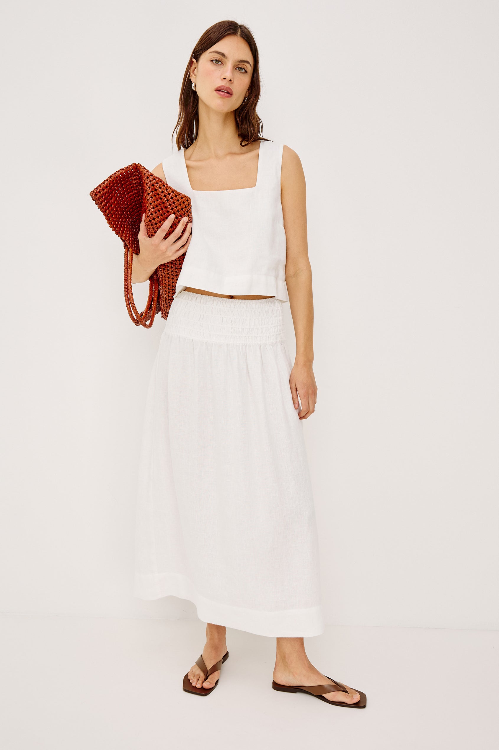 Alessa Skirt White Linen