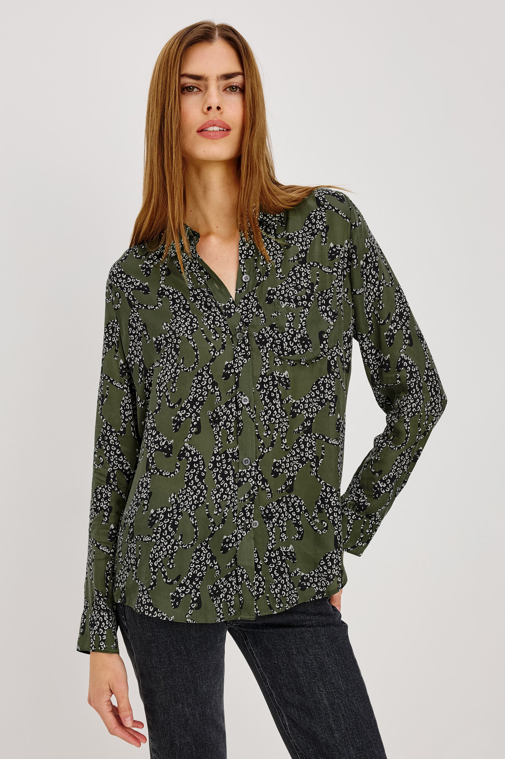 Alyssa Shirt Olive Jaguars