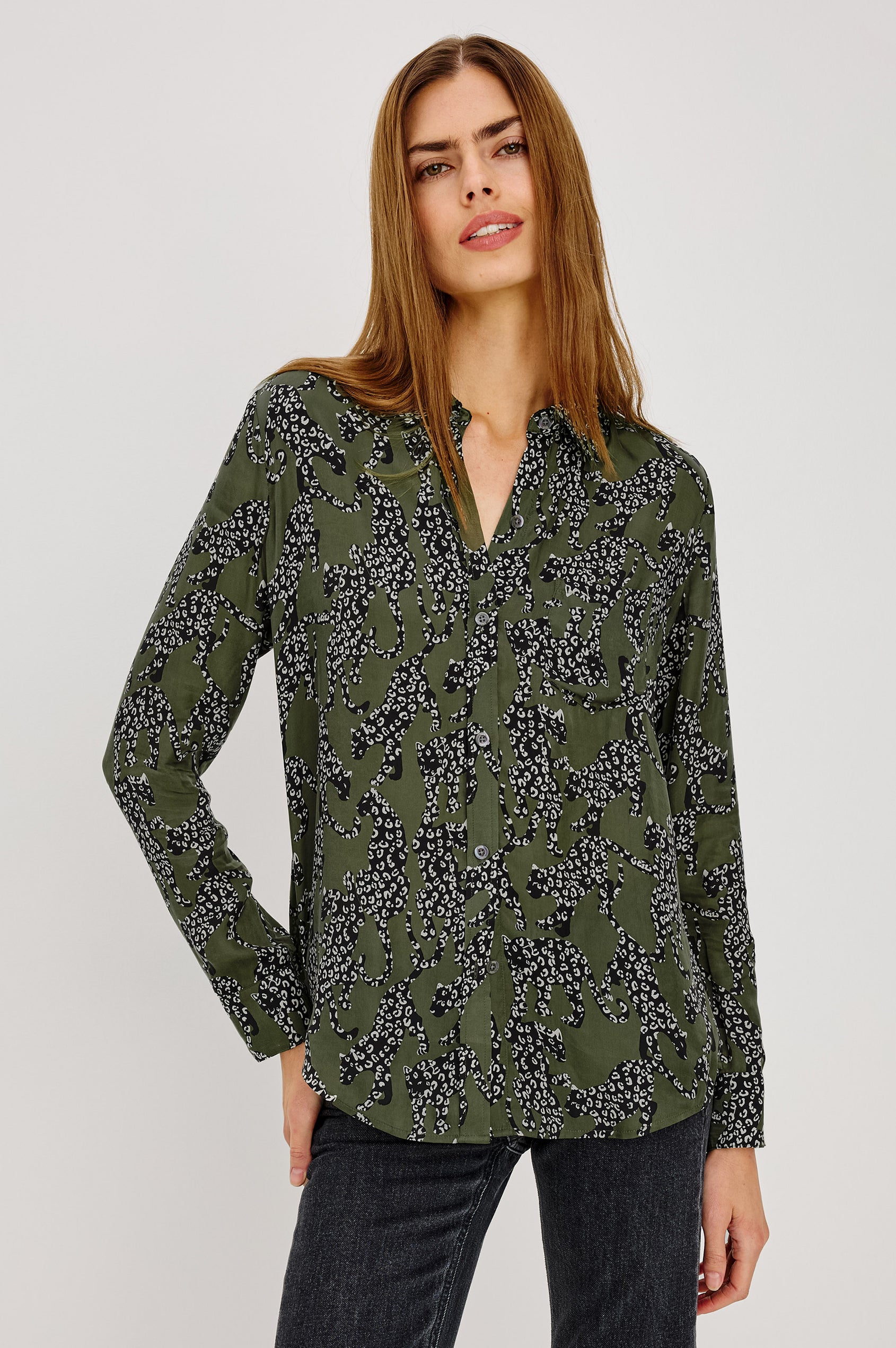 Alyssa Shirt Olive Jaguars