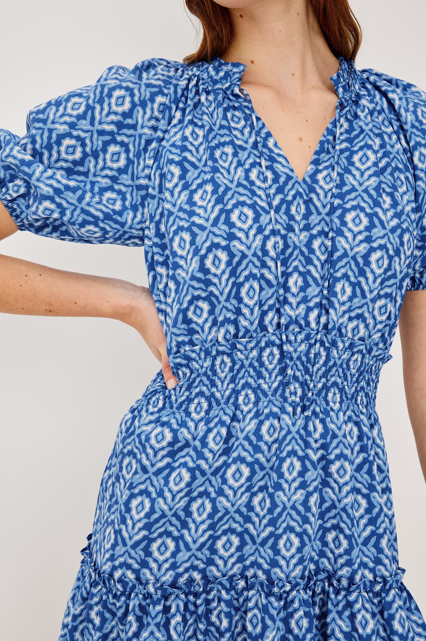 Fiorella Dress Blue Ikat