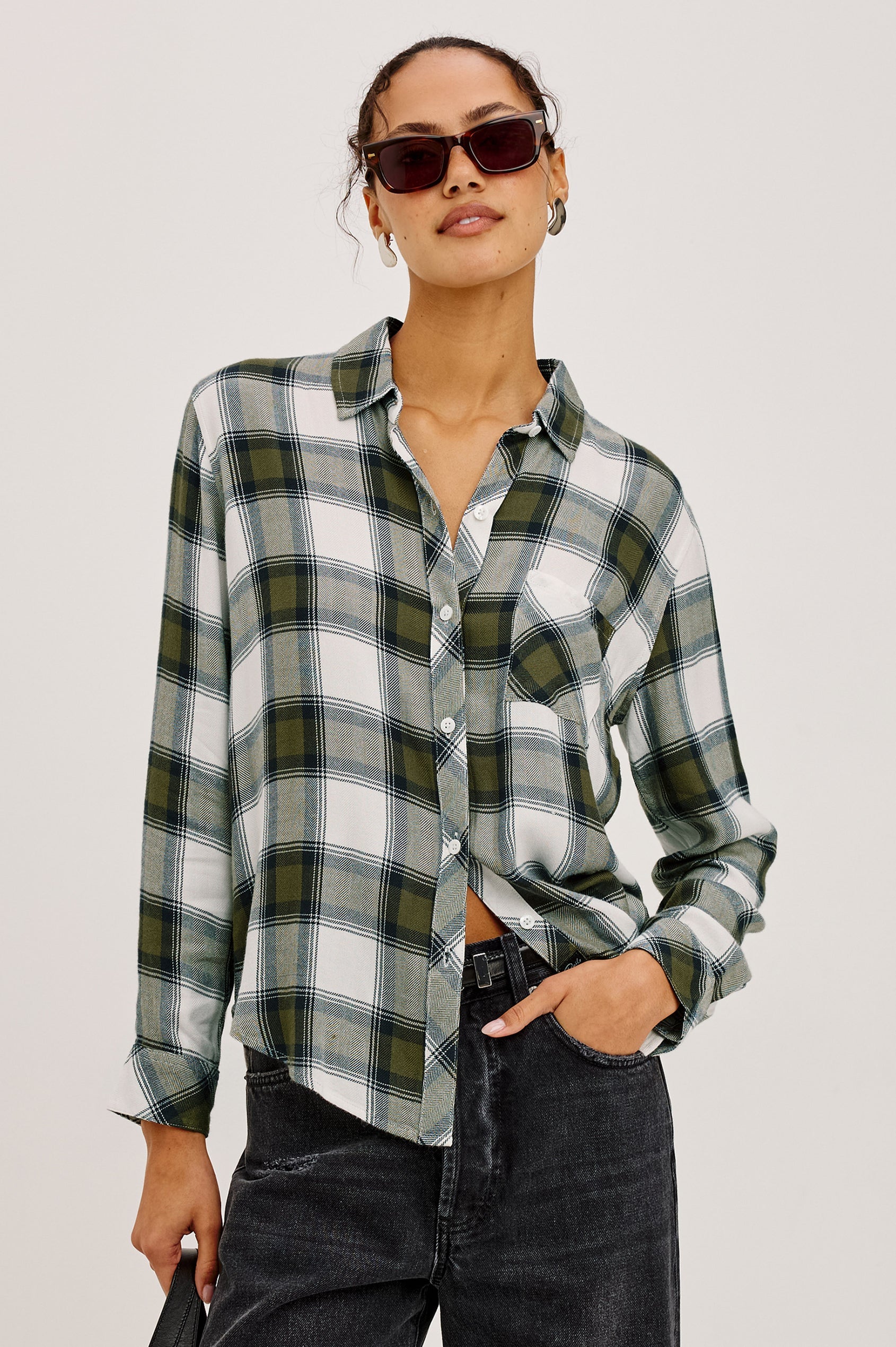 Hunter Shirt Olive Ivory