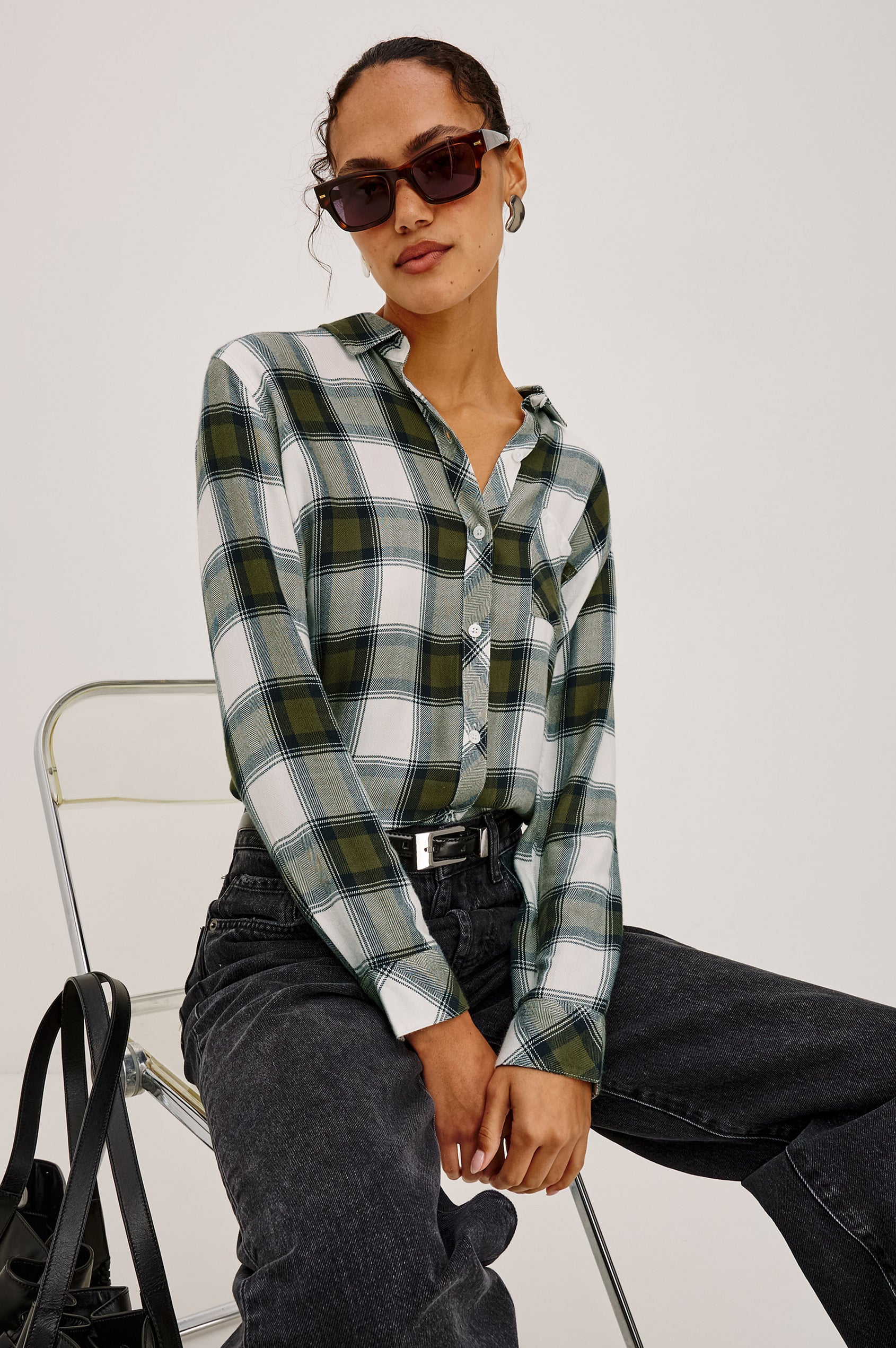 Hunter Shirt Olive Ivory