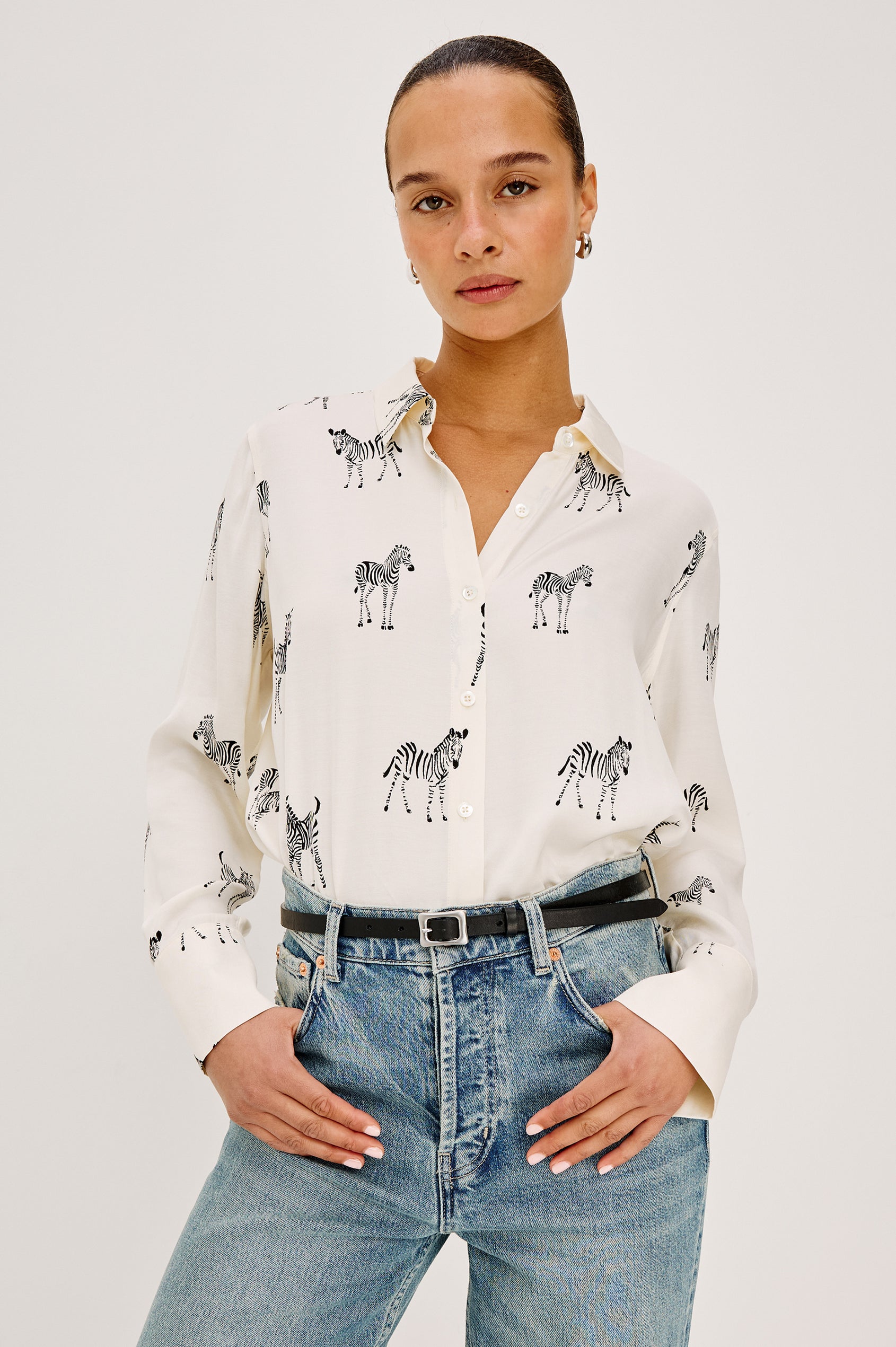 Saige Shirt Ivory Zebra
