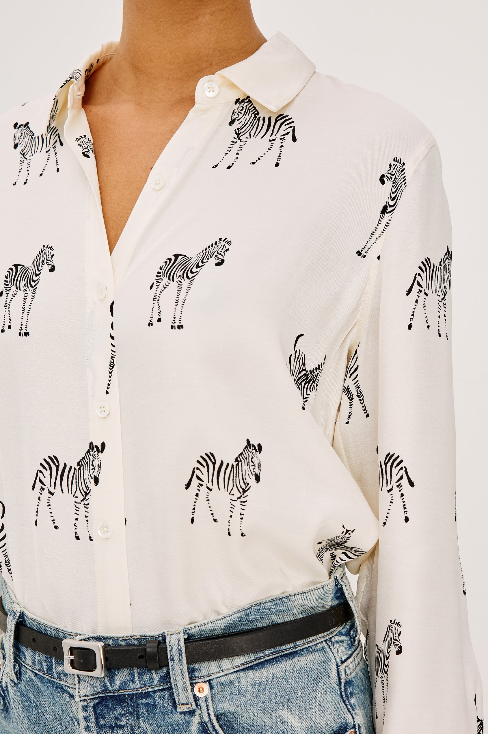 Saige Shirt Ivory Zebra