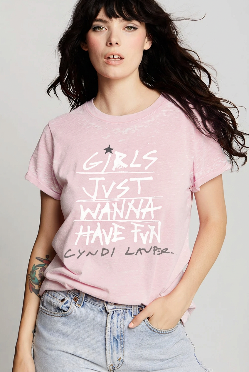 Cyndi Lauper Tee Bubble Gum Pink