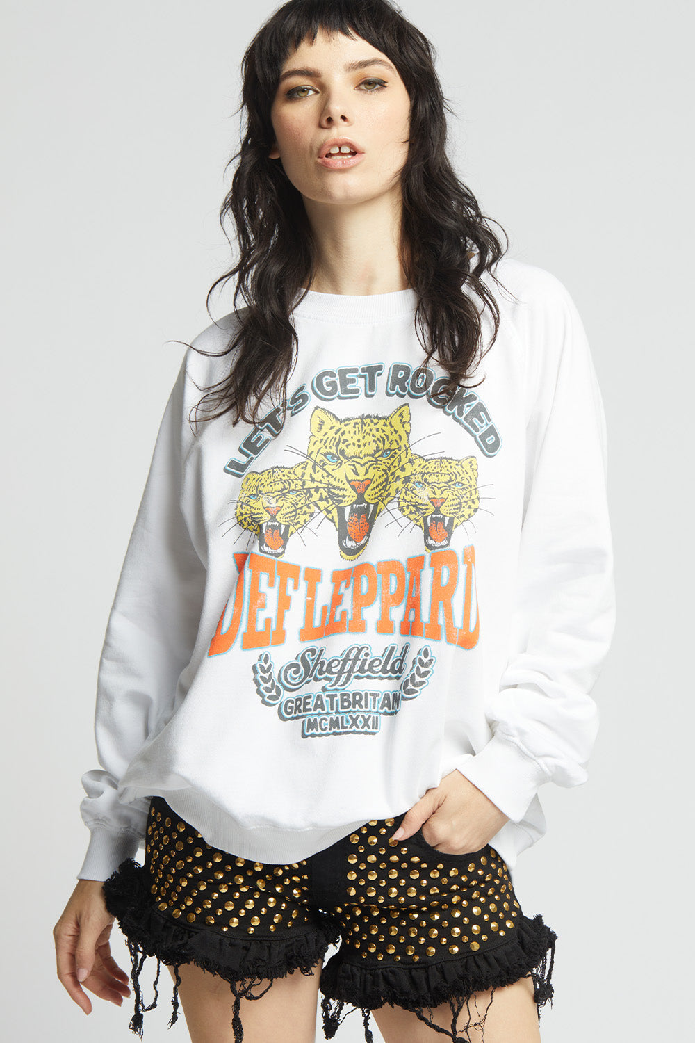 Def Leppard Let's Get Rocked Sweatshirt White