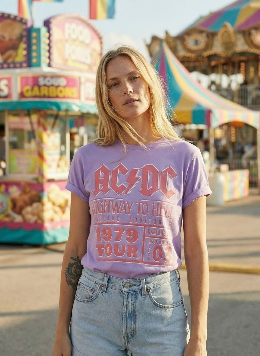 AC/DC Highway to Hell Tee Violet