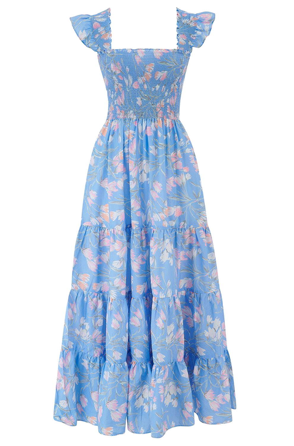 Kendall Dress Watercolor Floral Blue