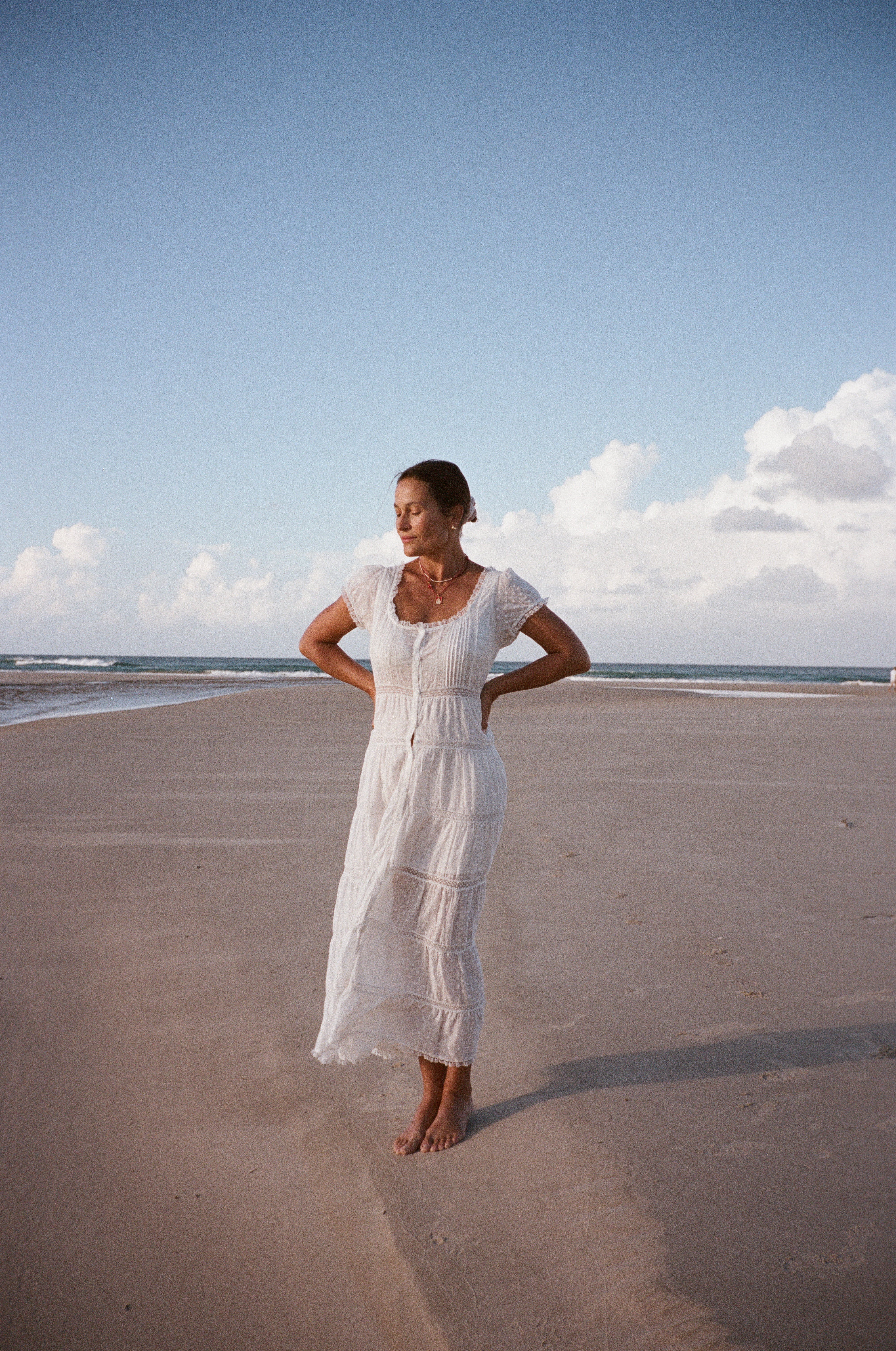 Jaclyn Midi Dress White Ivory