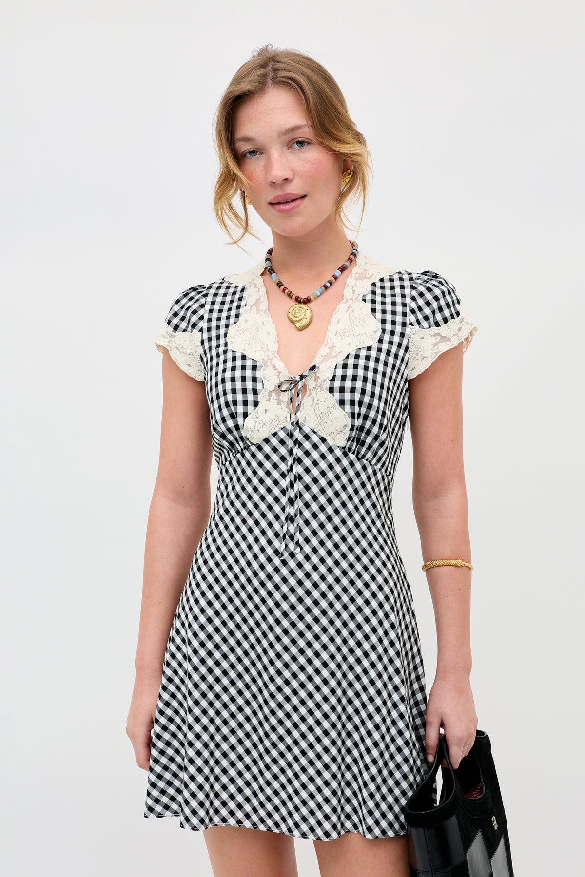 Lacie Mini Dress Beth Check Black