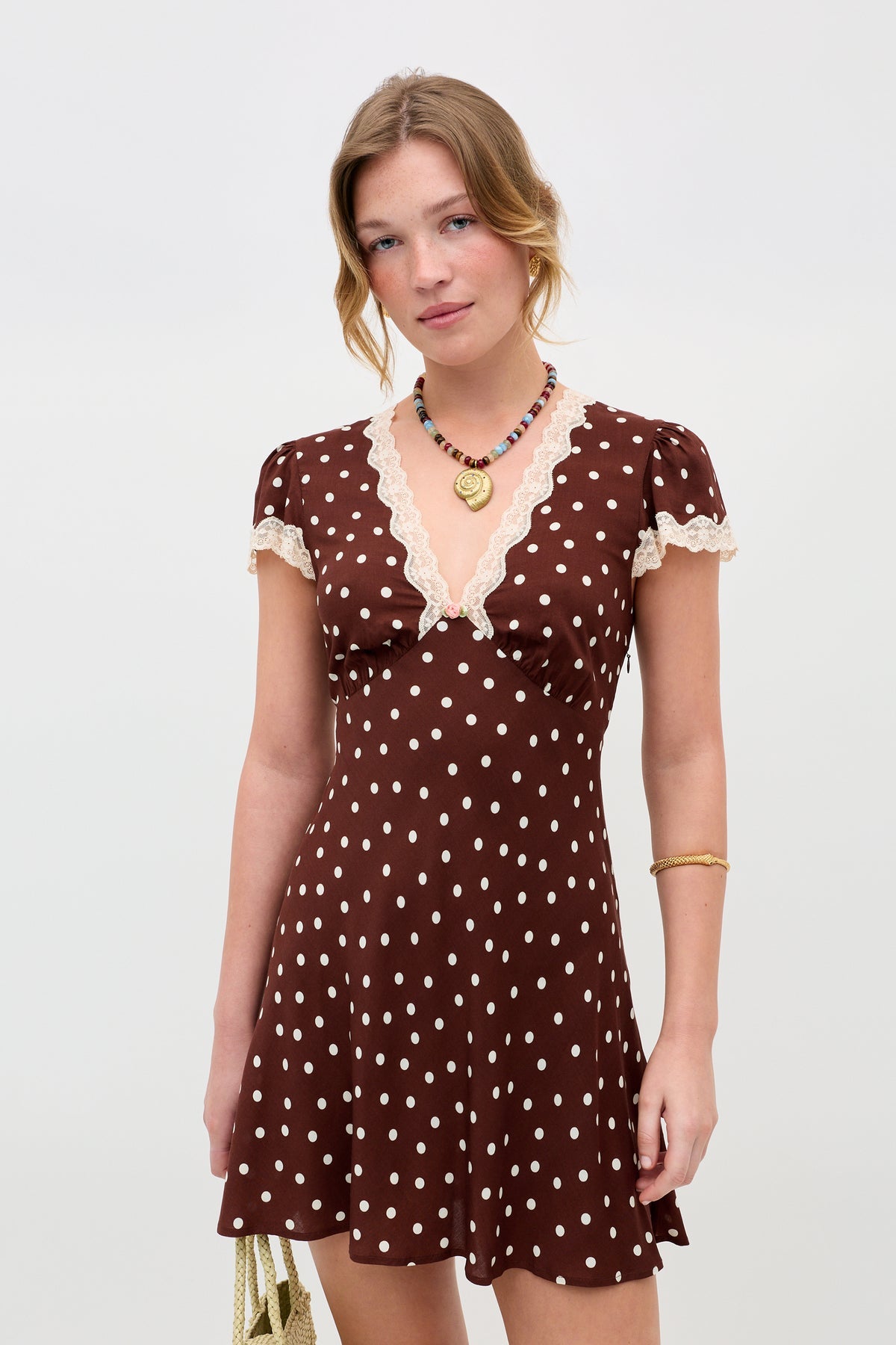Cely Mini Dress Layla Dot Brown