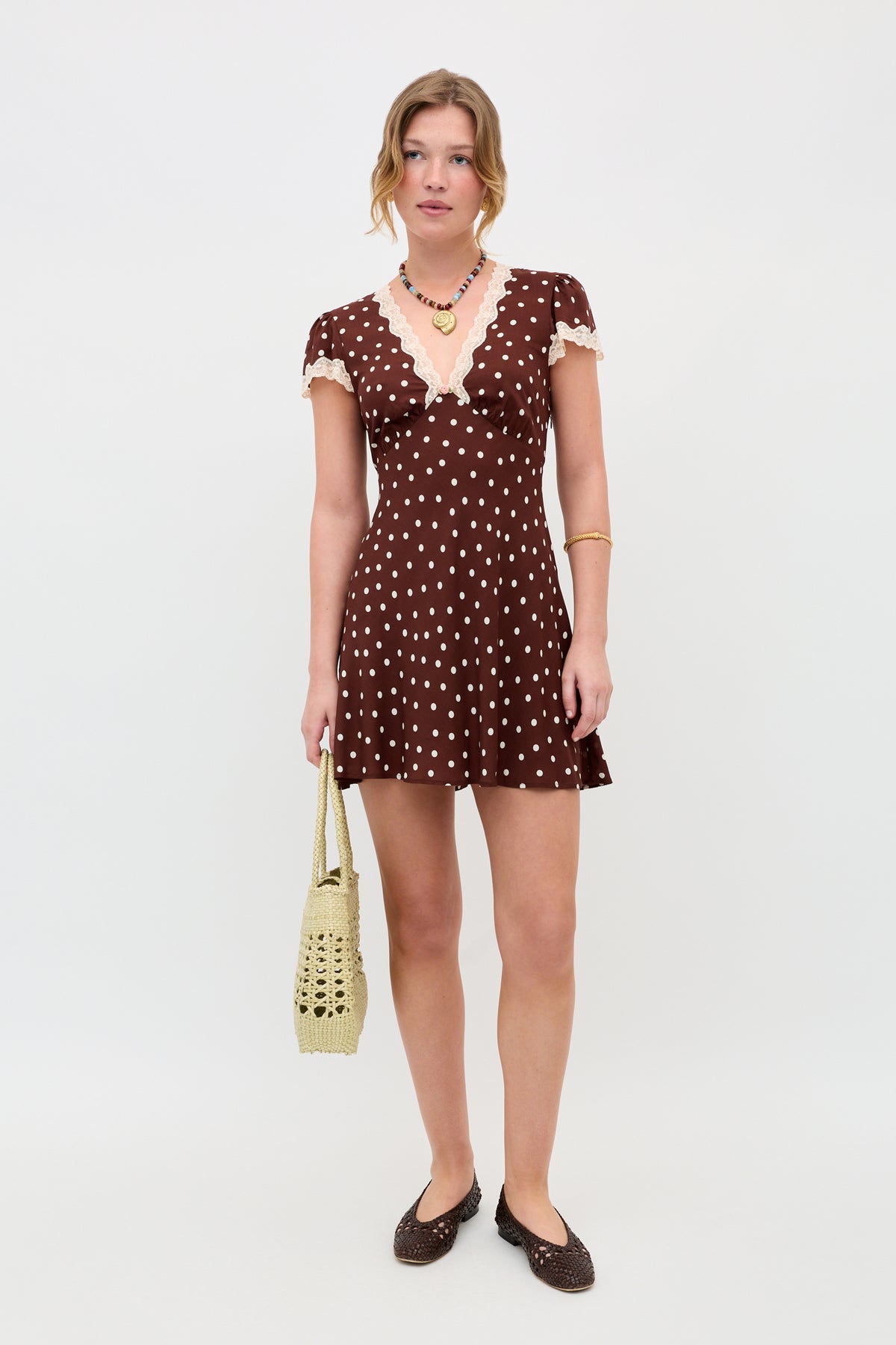 Cely Mini Dress Layla Dot Brown