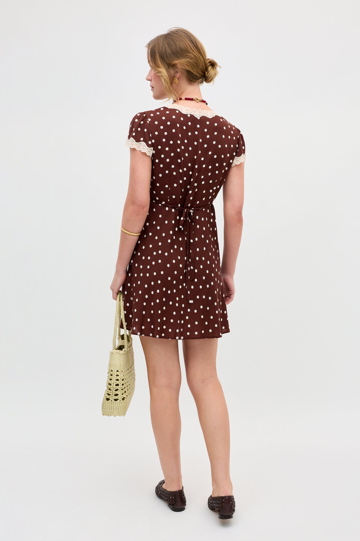 Cely Mini Dress Layla Dot Brown