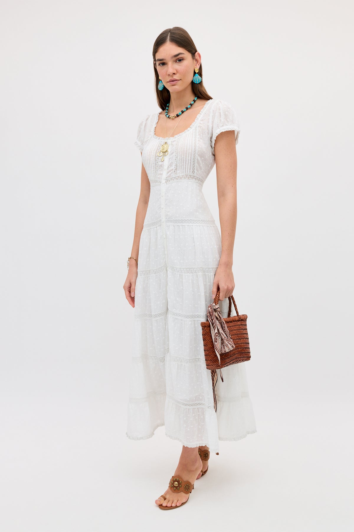Jaclyn Midi Dress White Ivory