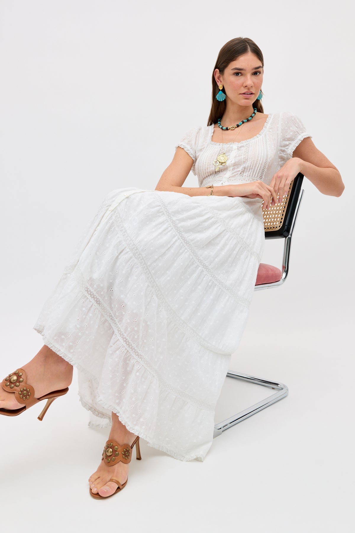 Jaclyn Midi Dress White Ivory