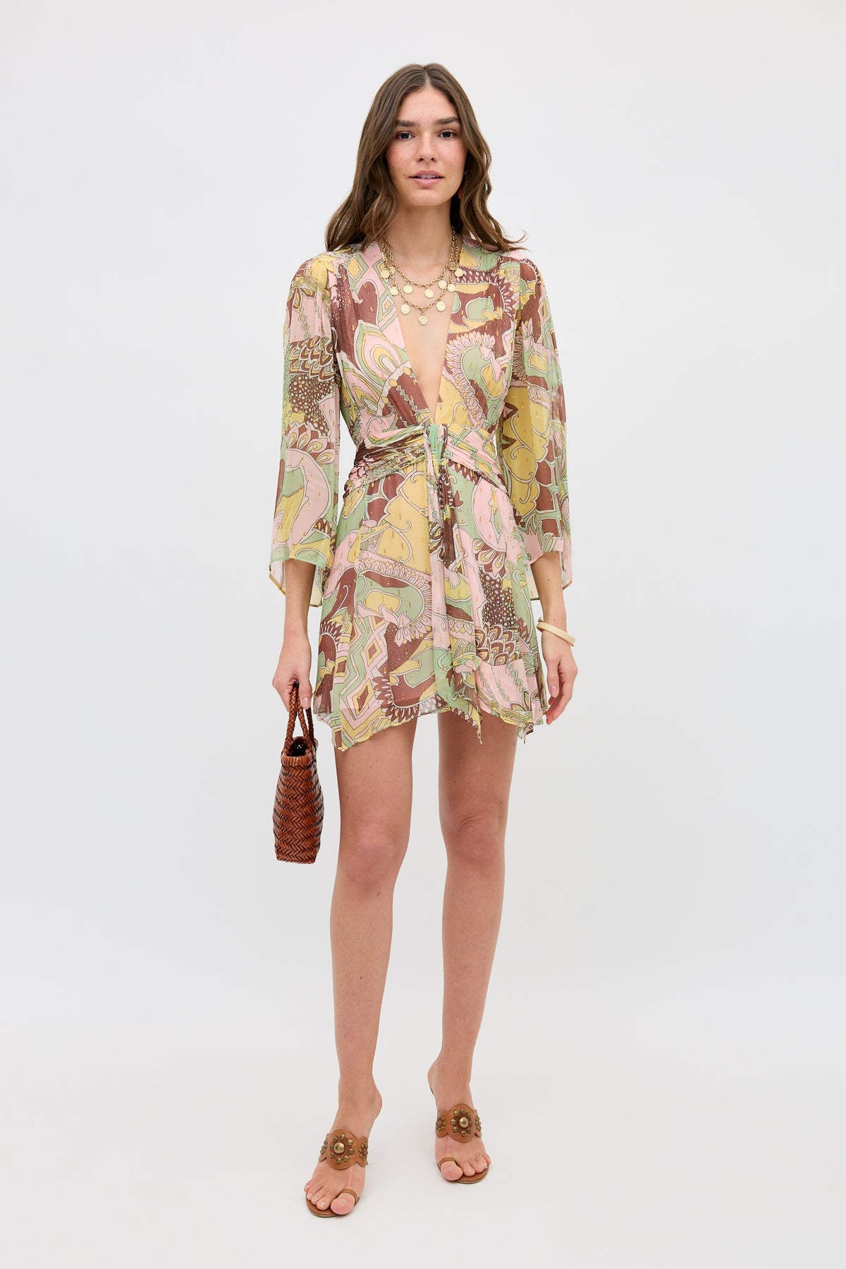 Clove Mini Dress Bianca Abstract Green