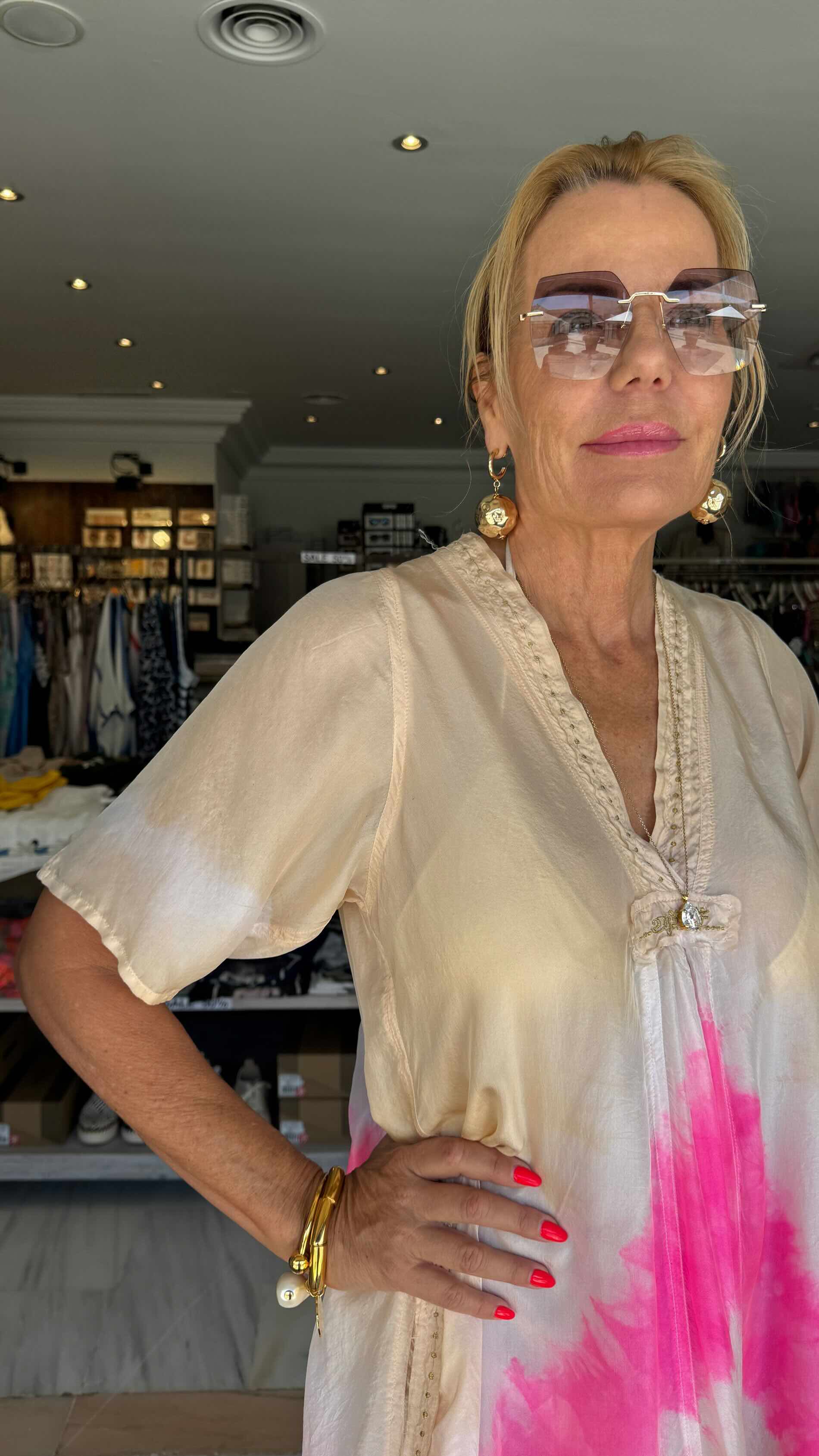 Rosie Beige Silk Maxi Flow