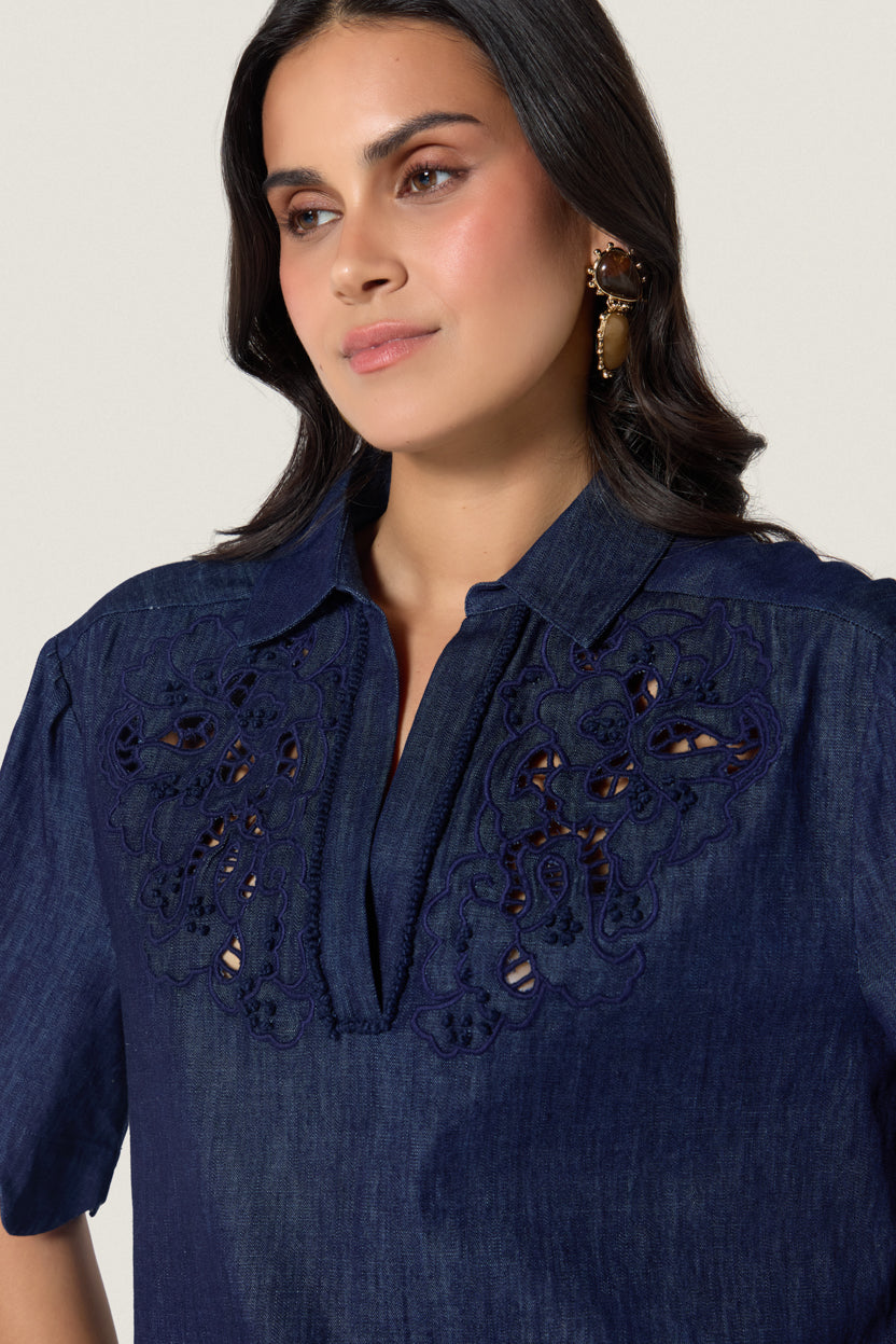 Sahira Top Denim Blue