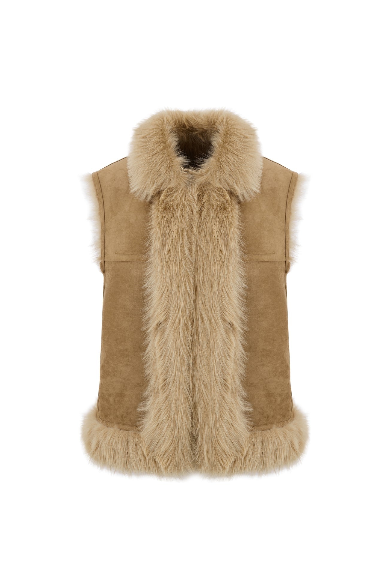 Faux Fur Gilet Caramel