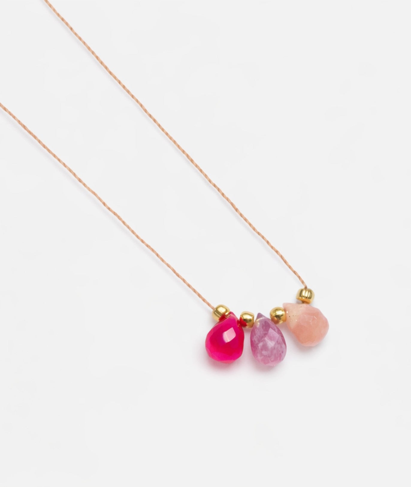 3 Drops Necklace Agathe Fuchsia