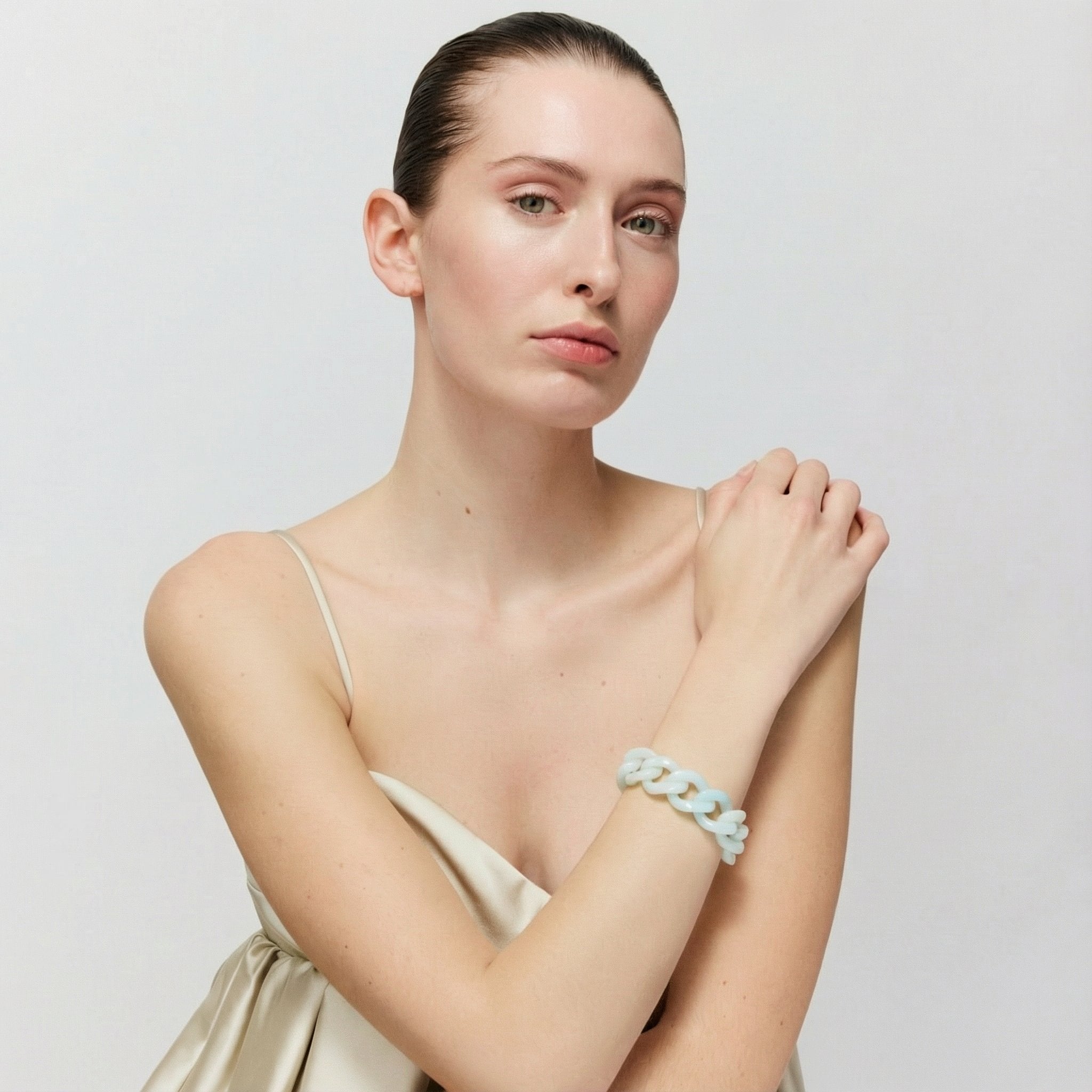 Flat Chain Bracelet Cloud Marble