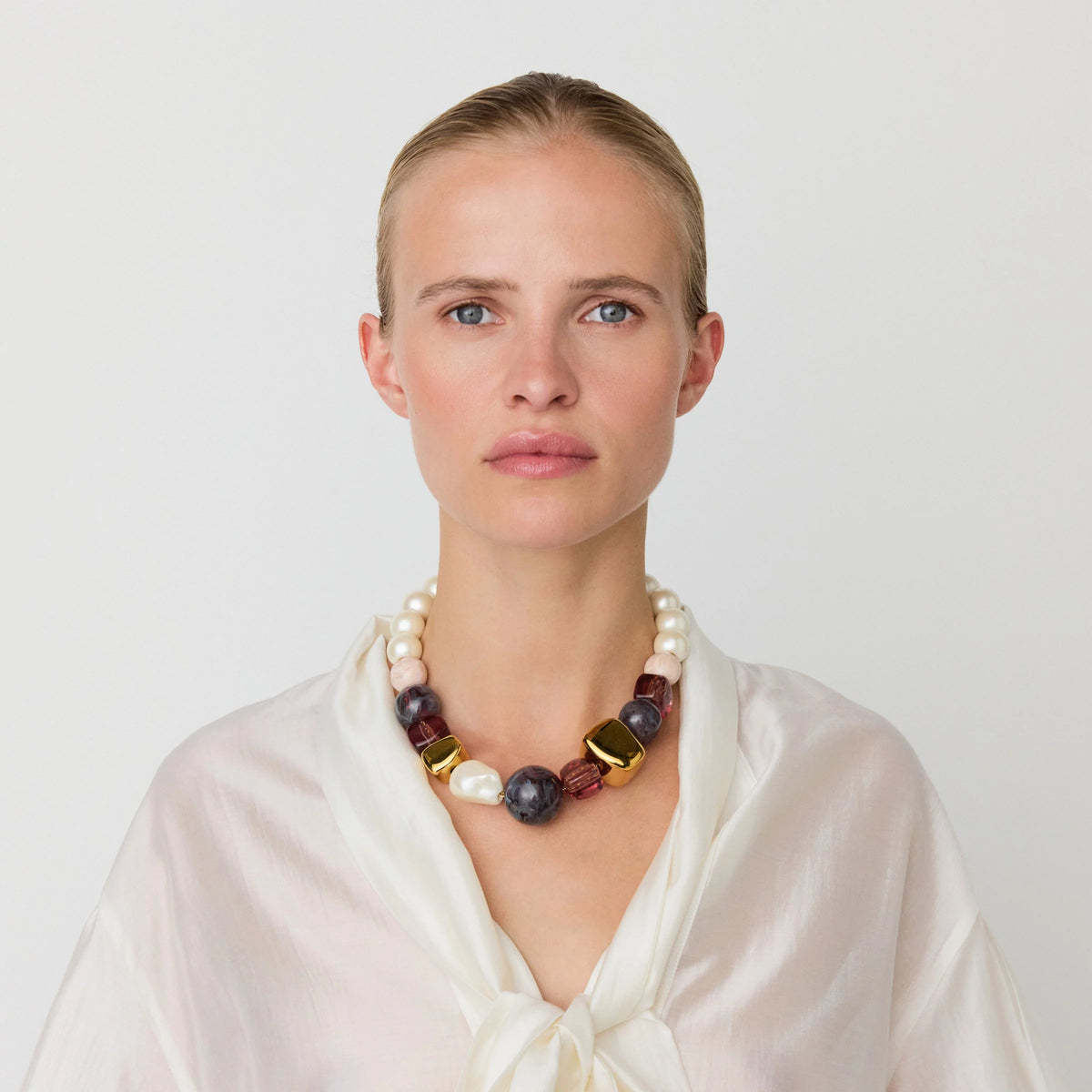 Portofino Necklace Ivory Rose Marble