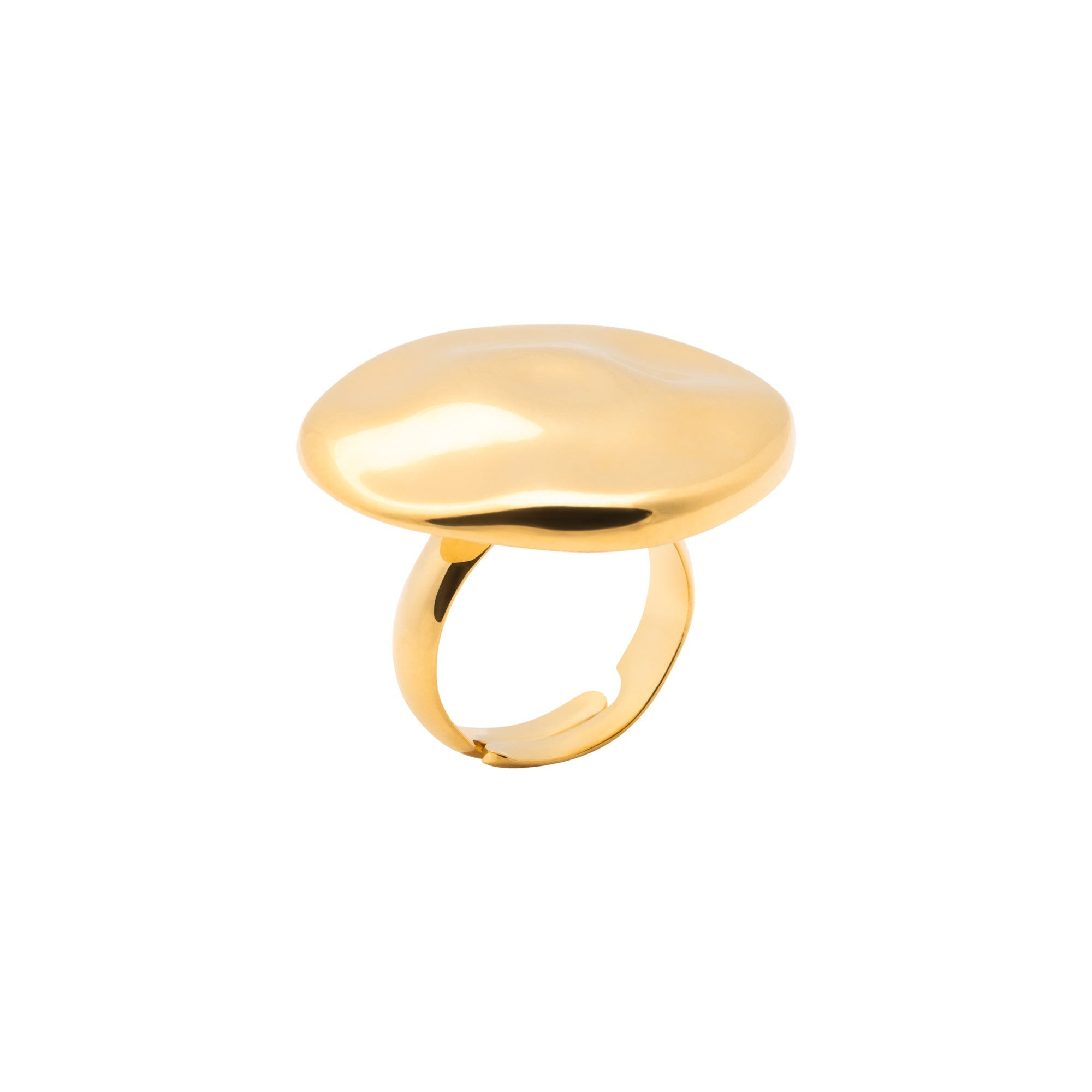 Big Hammered Ring Gold