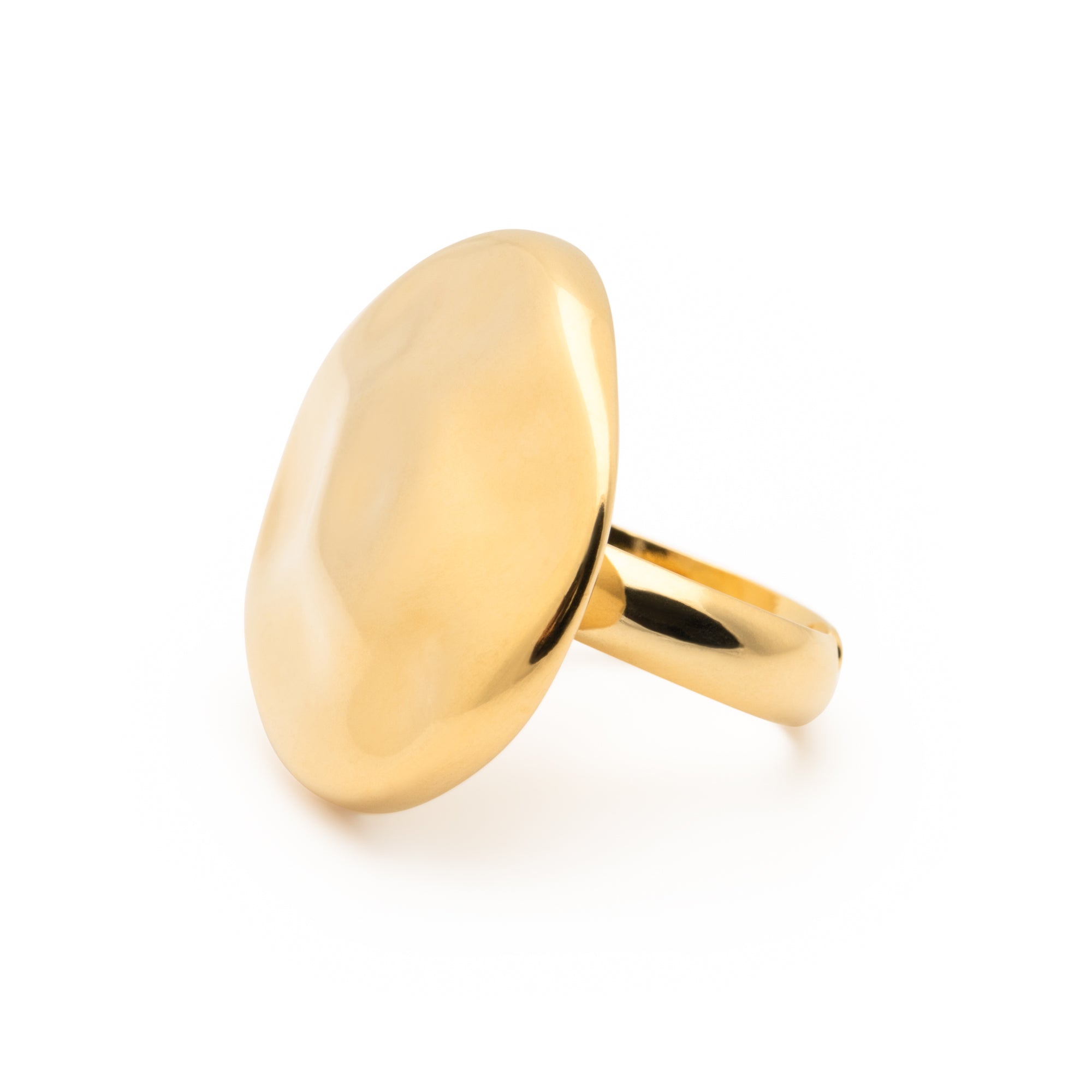 Big Hammered Ring Gold